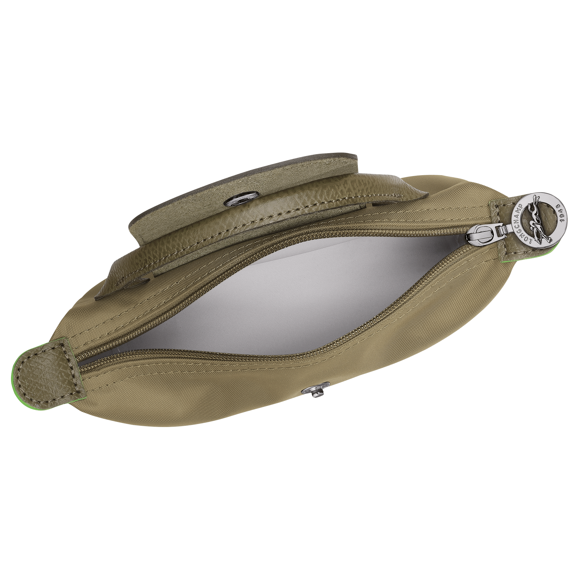 Long Champ Longchamp Le Pliage Green Pouch with handle Artichoke