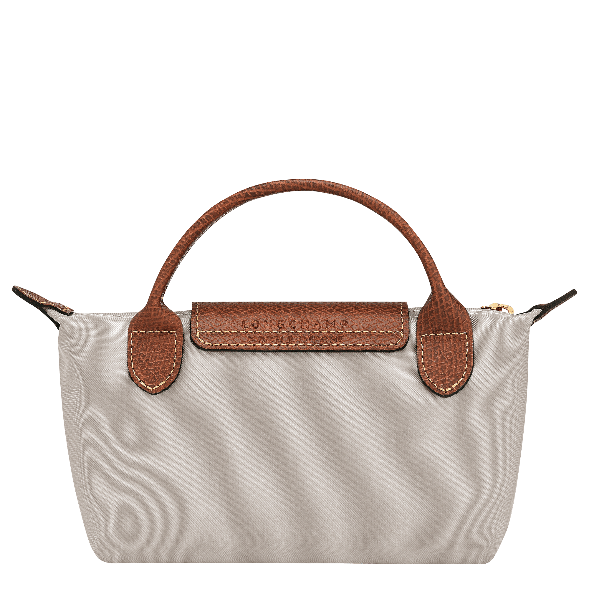 Long Champ Longchamp Le Pliage Original Pouch with handle Pebble