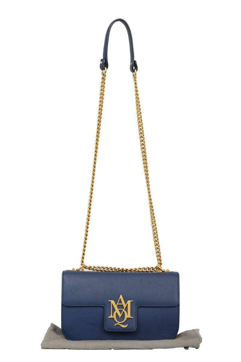 MC QUEEN Alexander Mc Queen Insignia Leather Chain Satchel Bag