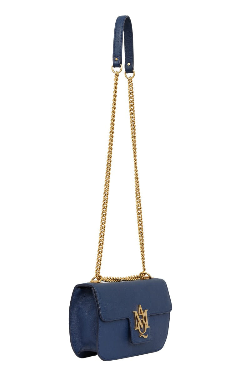 MC QUEEN Alexander Mc Queen Insignia Leather Chain Satchel Bag