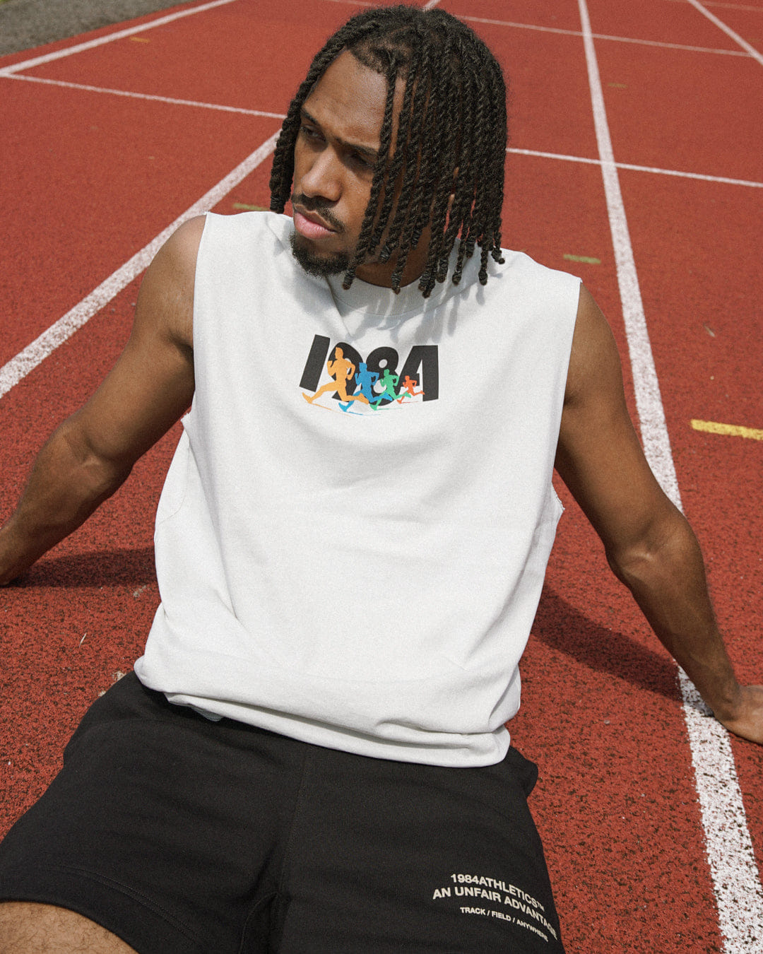 Vice 84 Olympic Sprinter Active Tank - Faded Bone