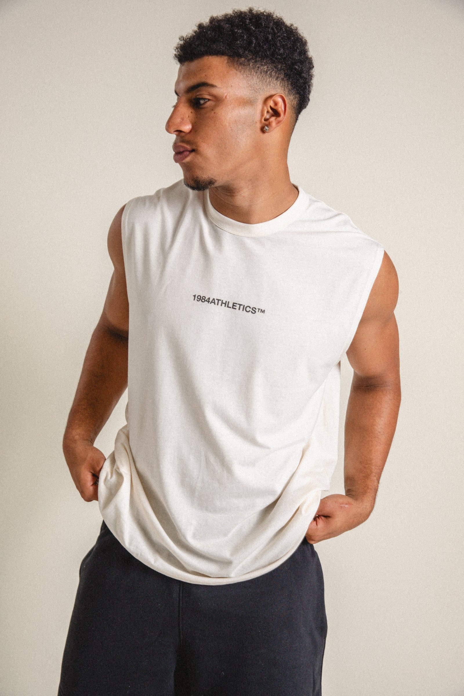 Vice 84 Athletics Active Tank - Ecru