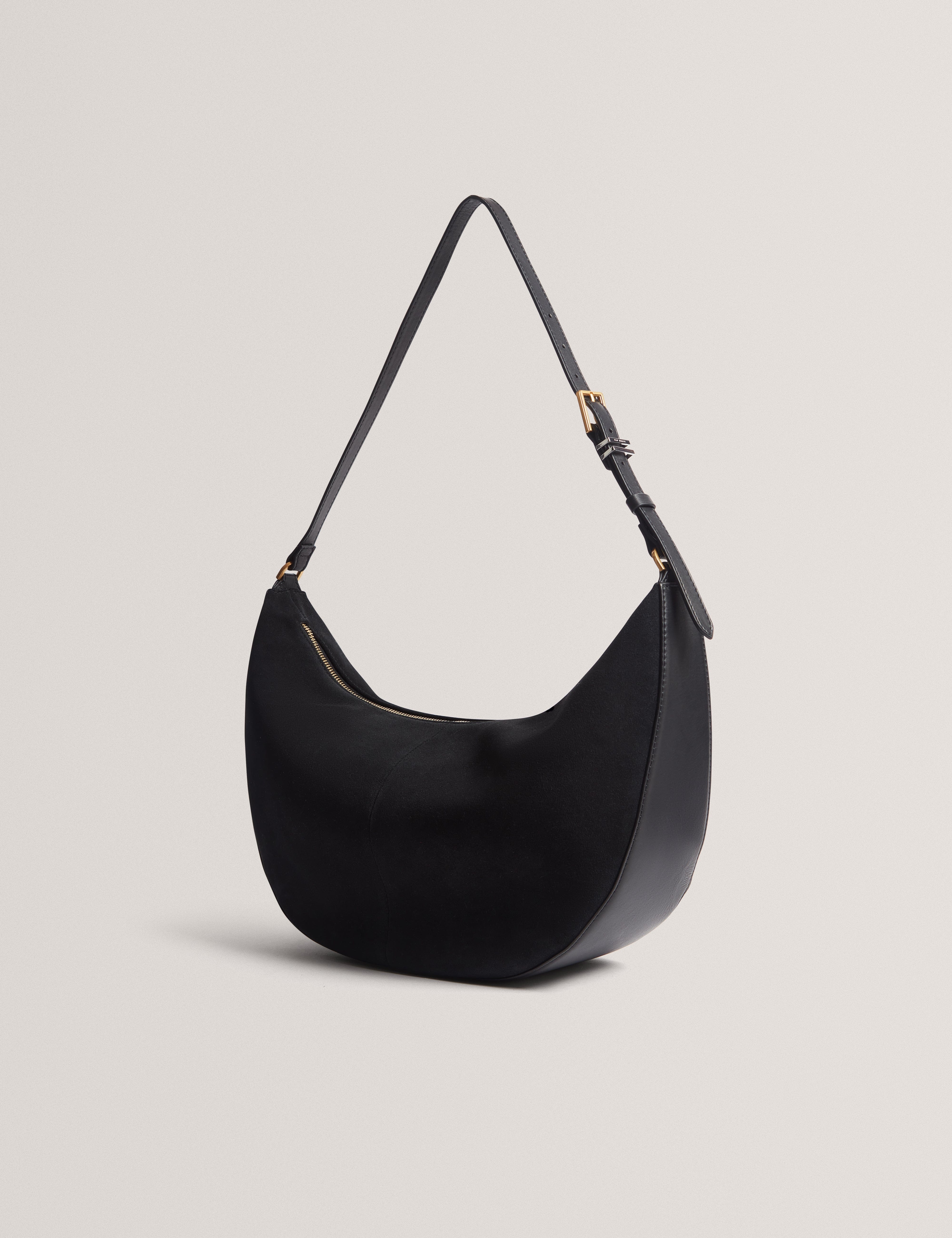 Ted Baker MOV Taliee Suede Belted Detail Hobo Bag Black