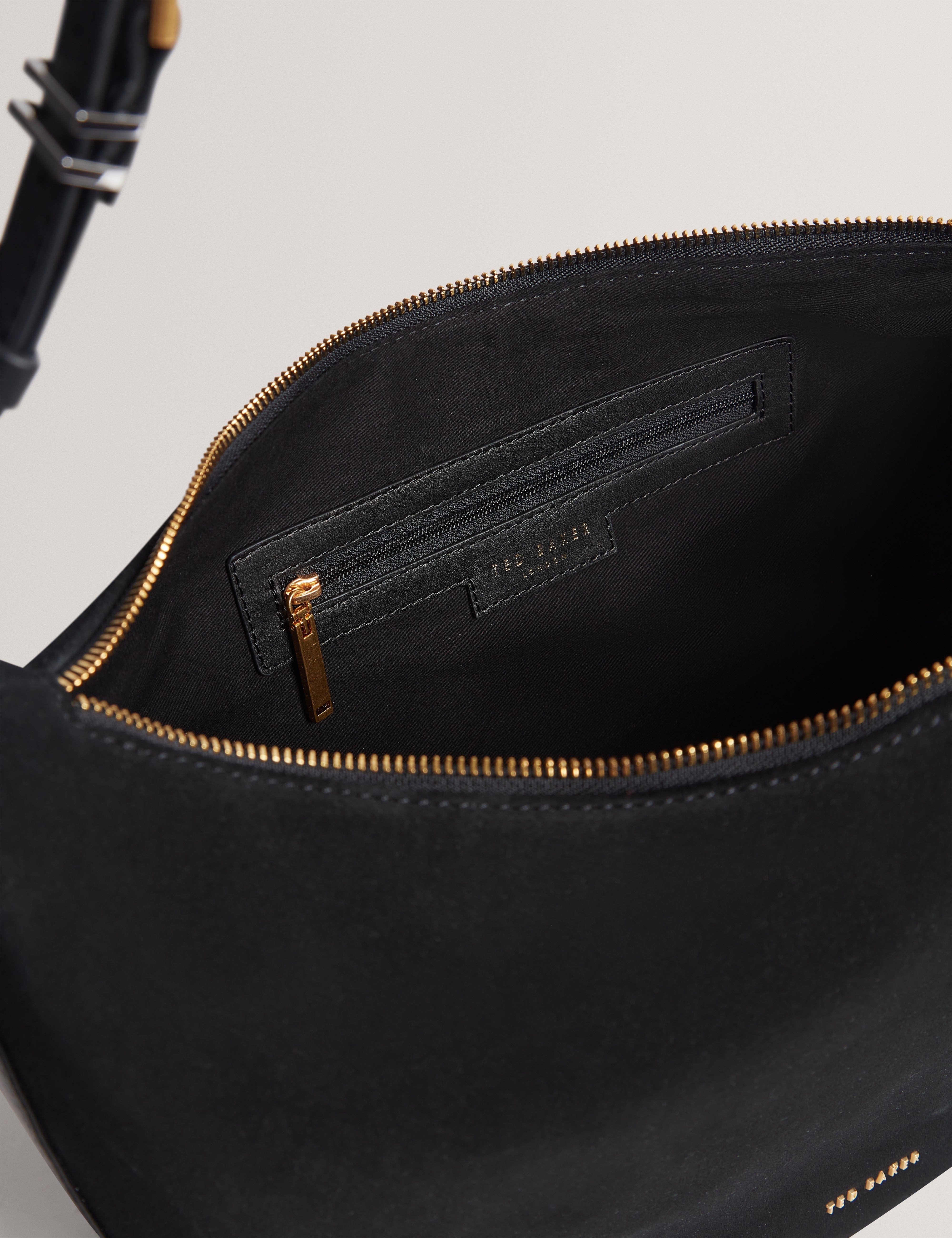 Ted Baker MOV Taliee Suede Belted Detail Hobo Bag Black