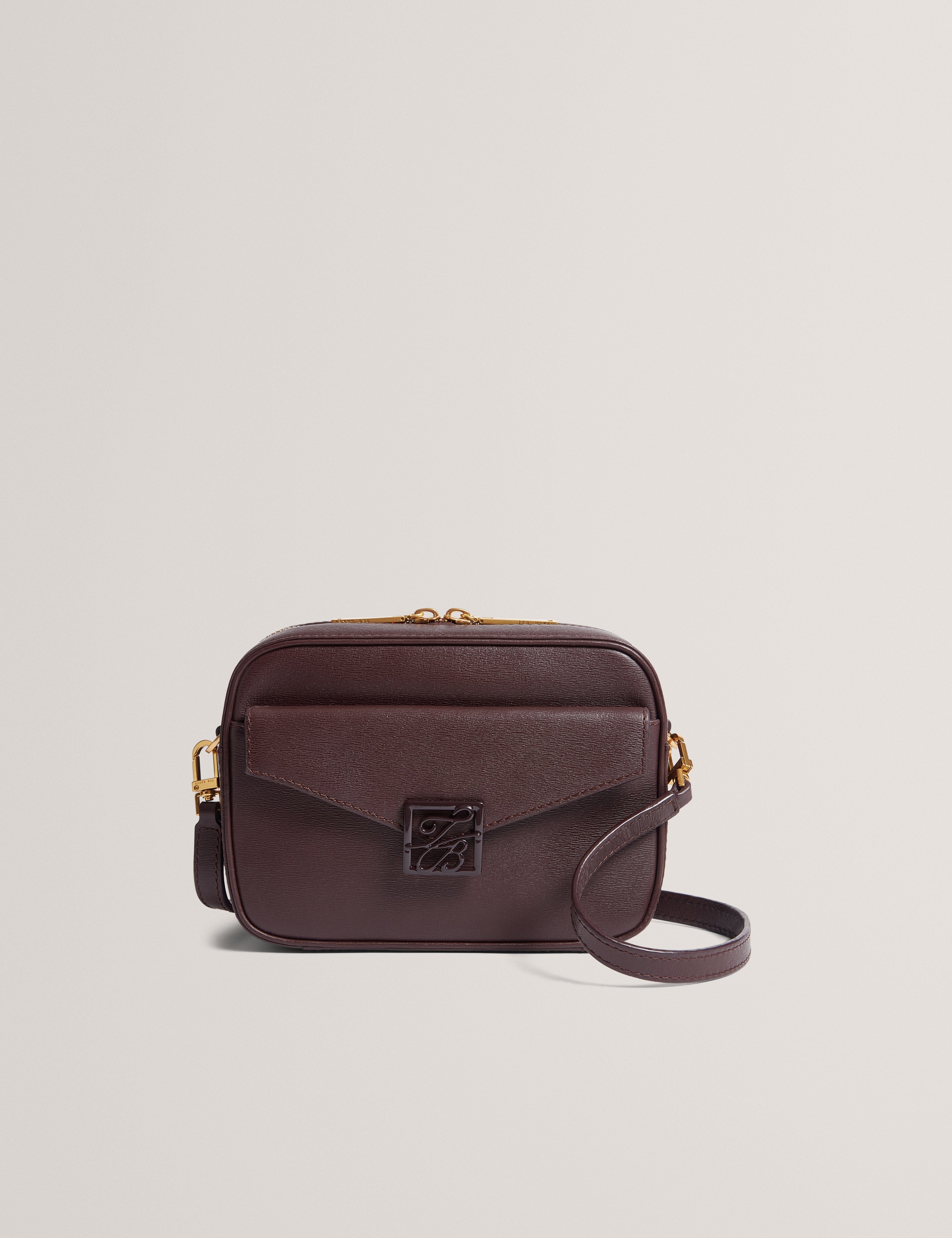 Ted Baker MOV Anihli Tb Detail Leather Camera Bag Wine