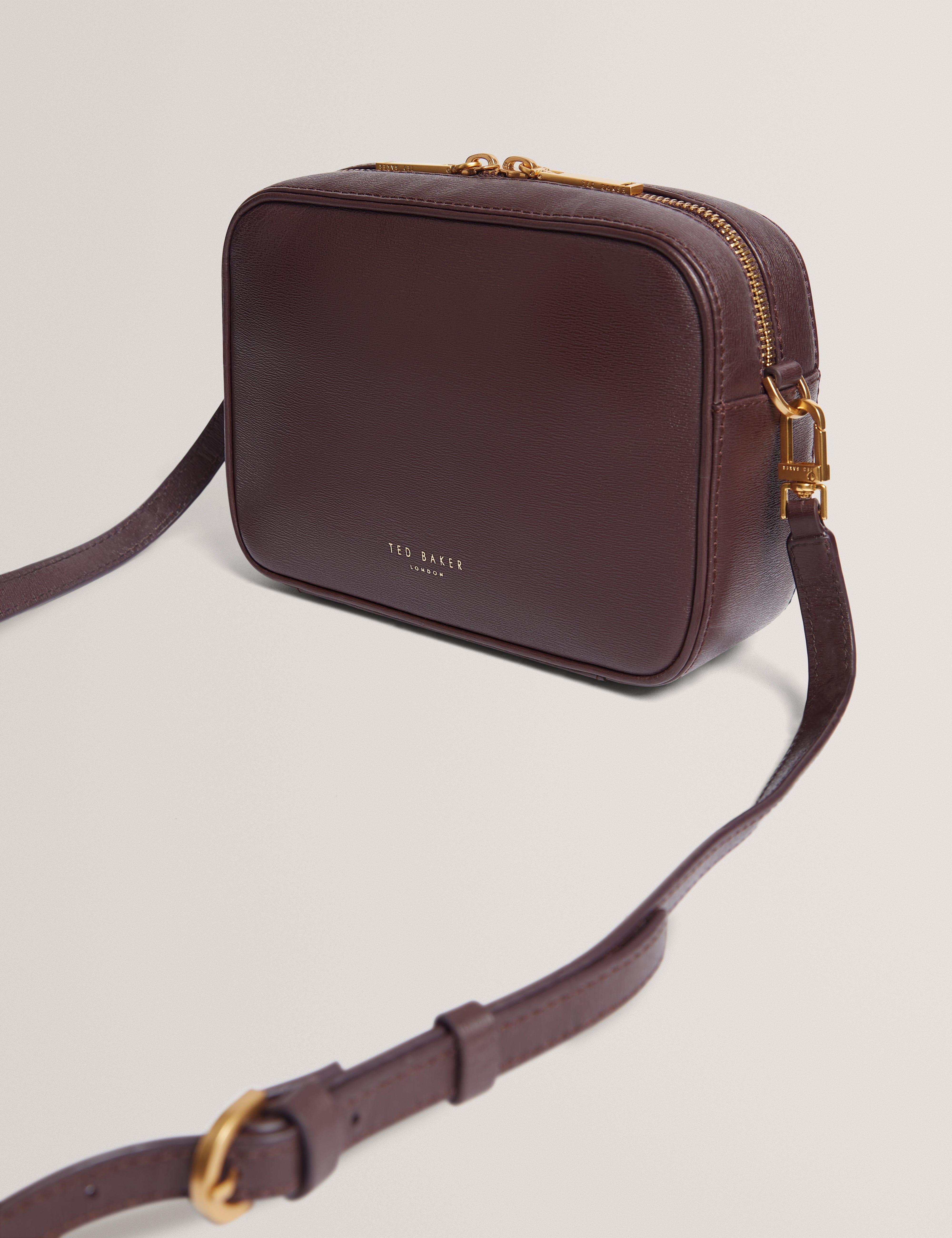 Ted Baker MOV Anihli Tb Detail Leather Camera Bag Wine