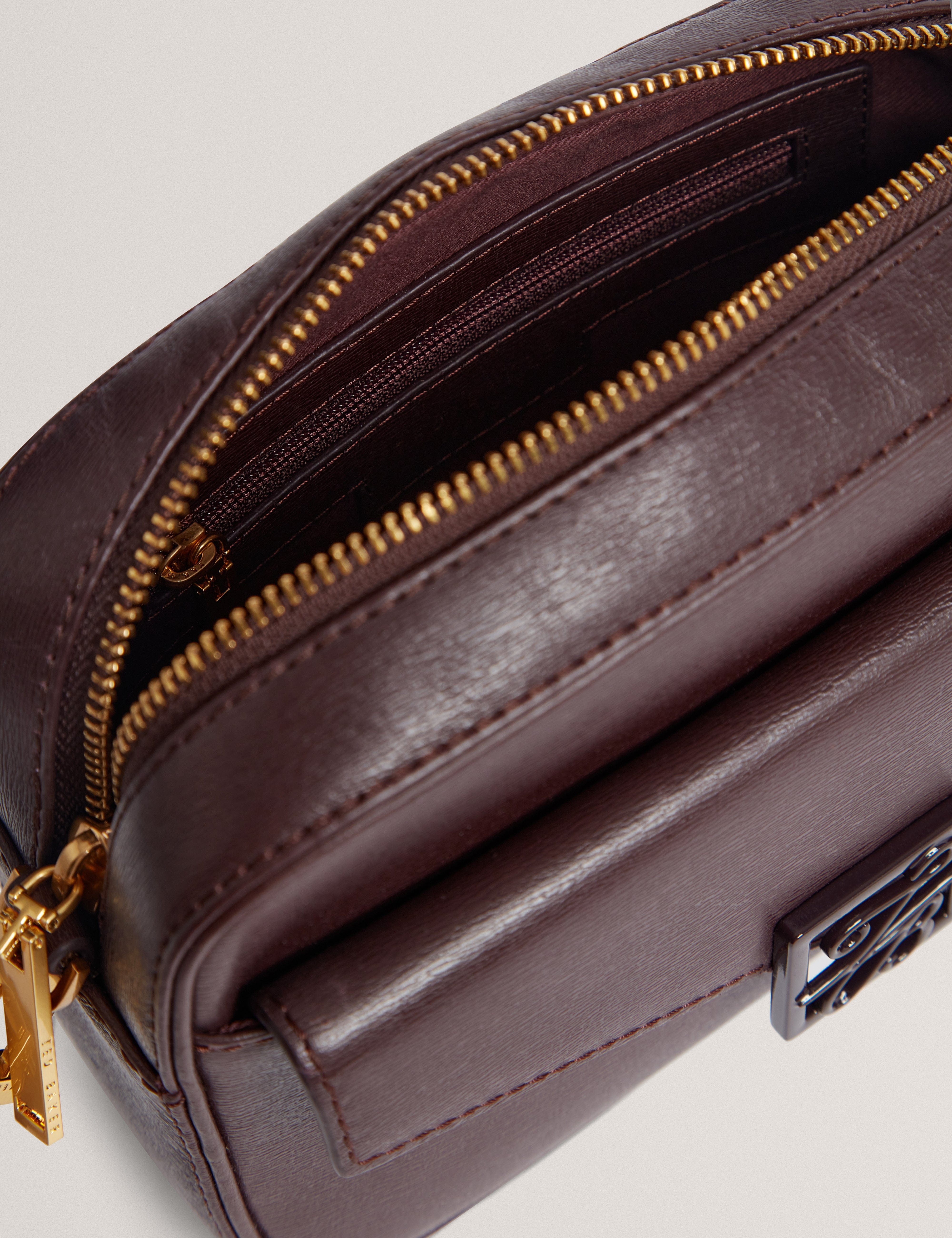 Ted Baker MOV Anihli Tb Detail Leather Camera Bag Wine