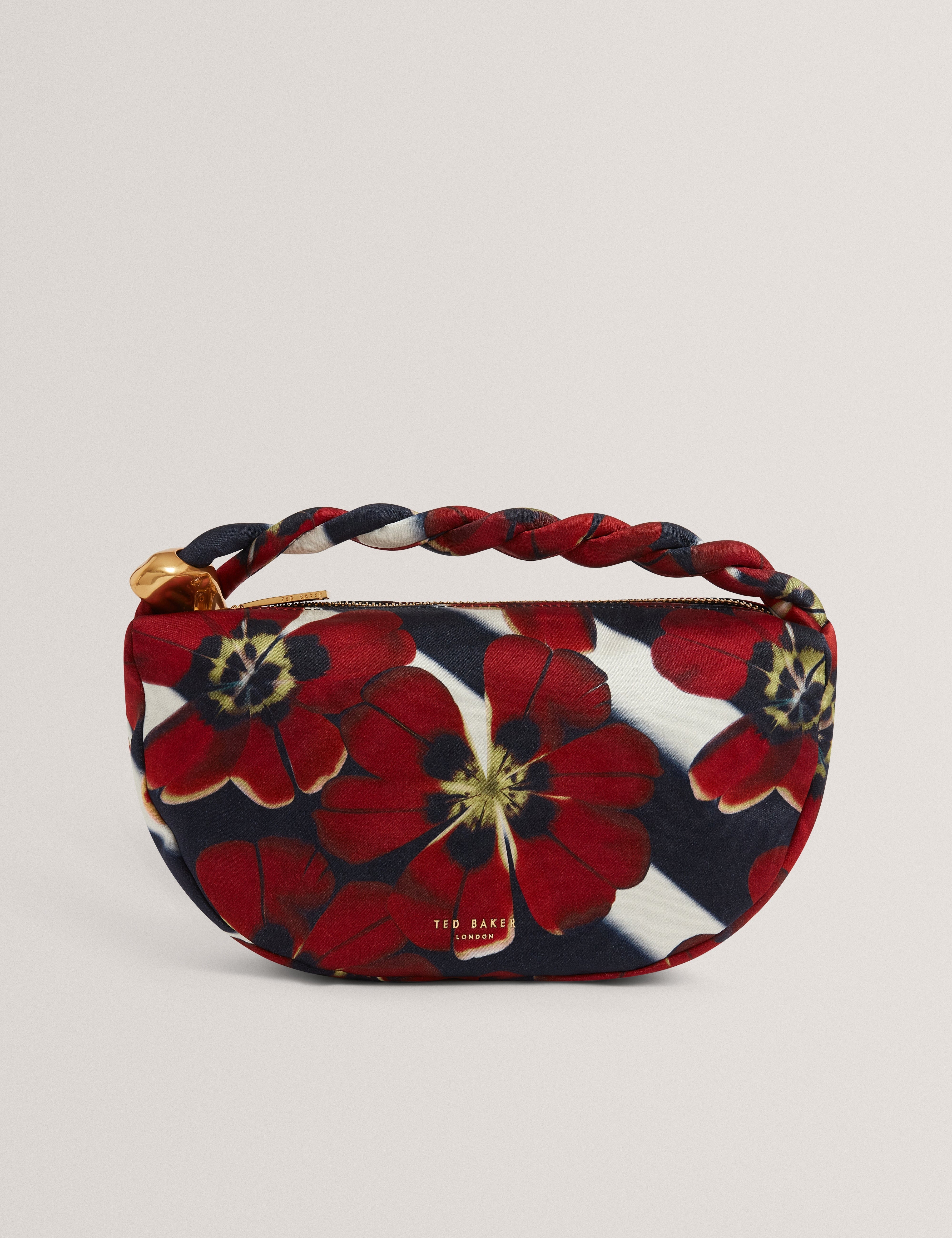 hobo Isli Satin Statement Hardware Printed Hobo Bag Red