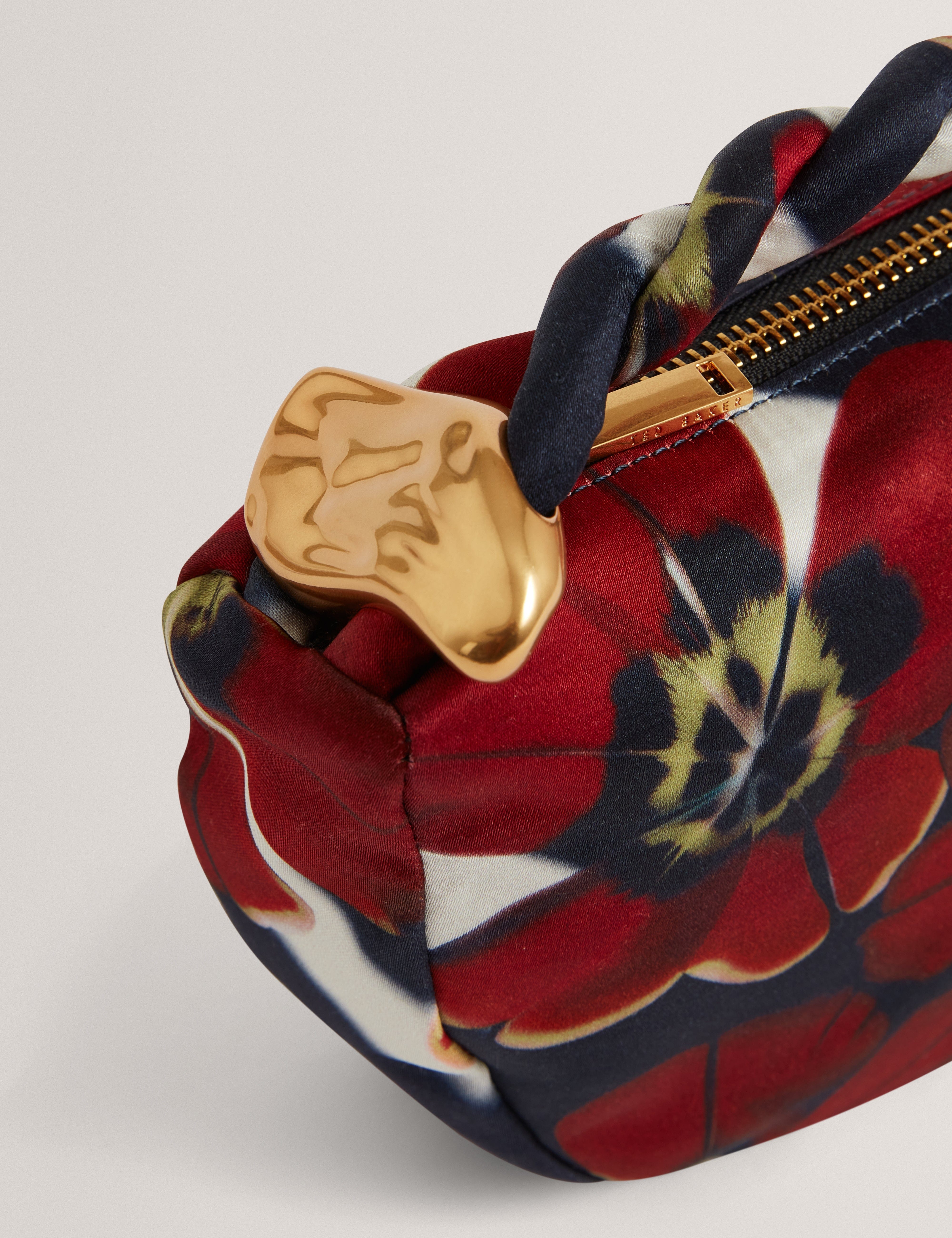 hobo Isli Satin Statement Hardware Printed Hobo Bag Red