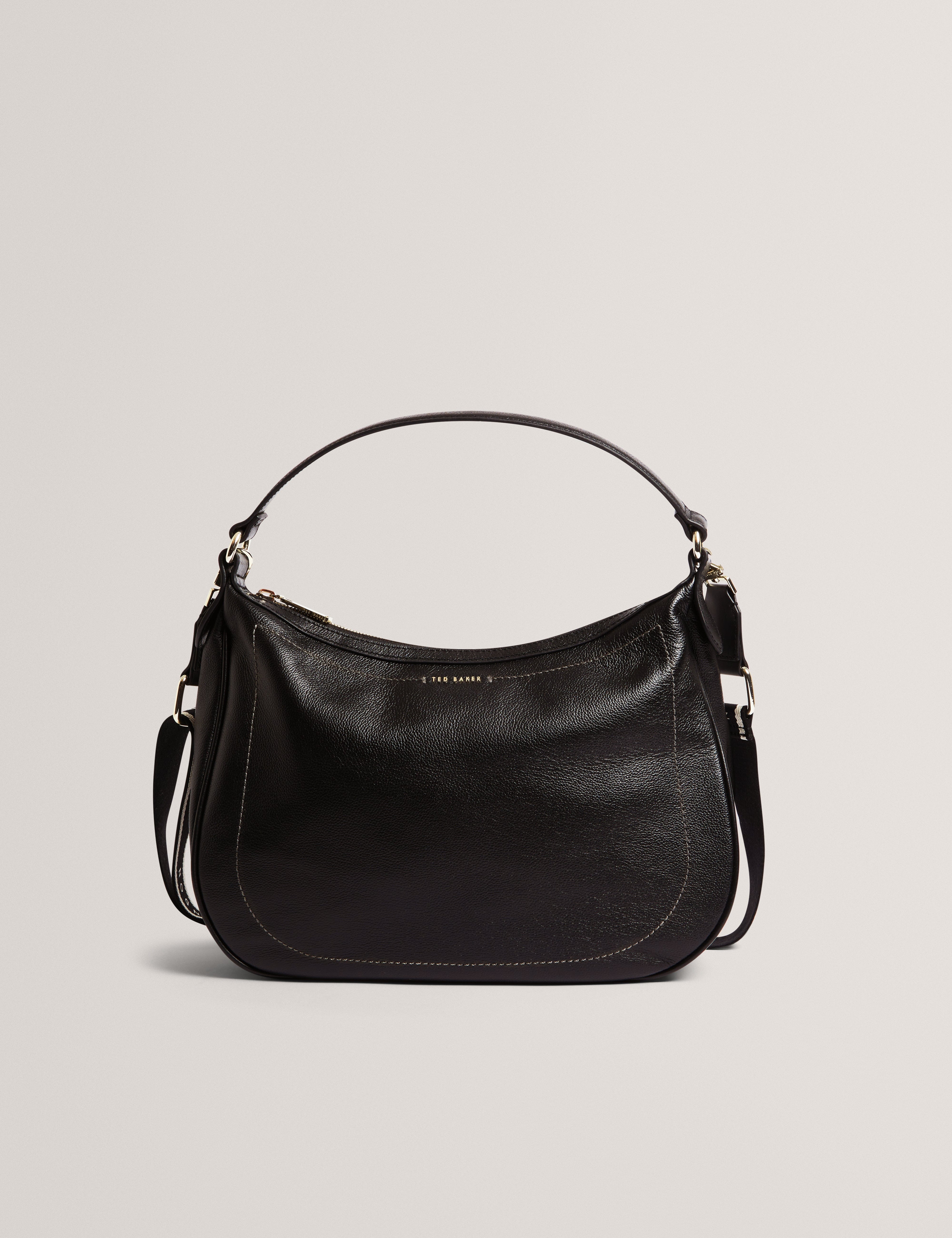 hobo Lyshia Webbing Large Leather Hobo Bag Black