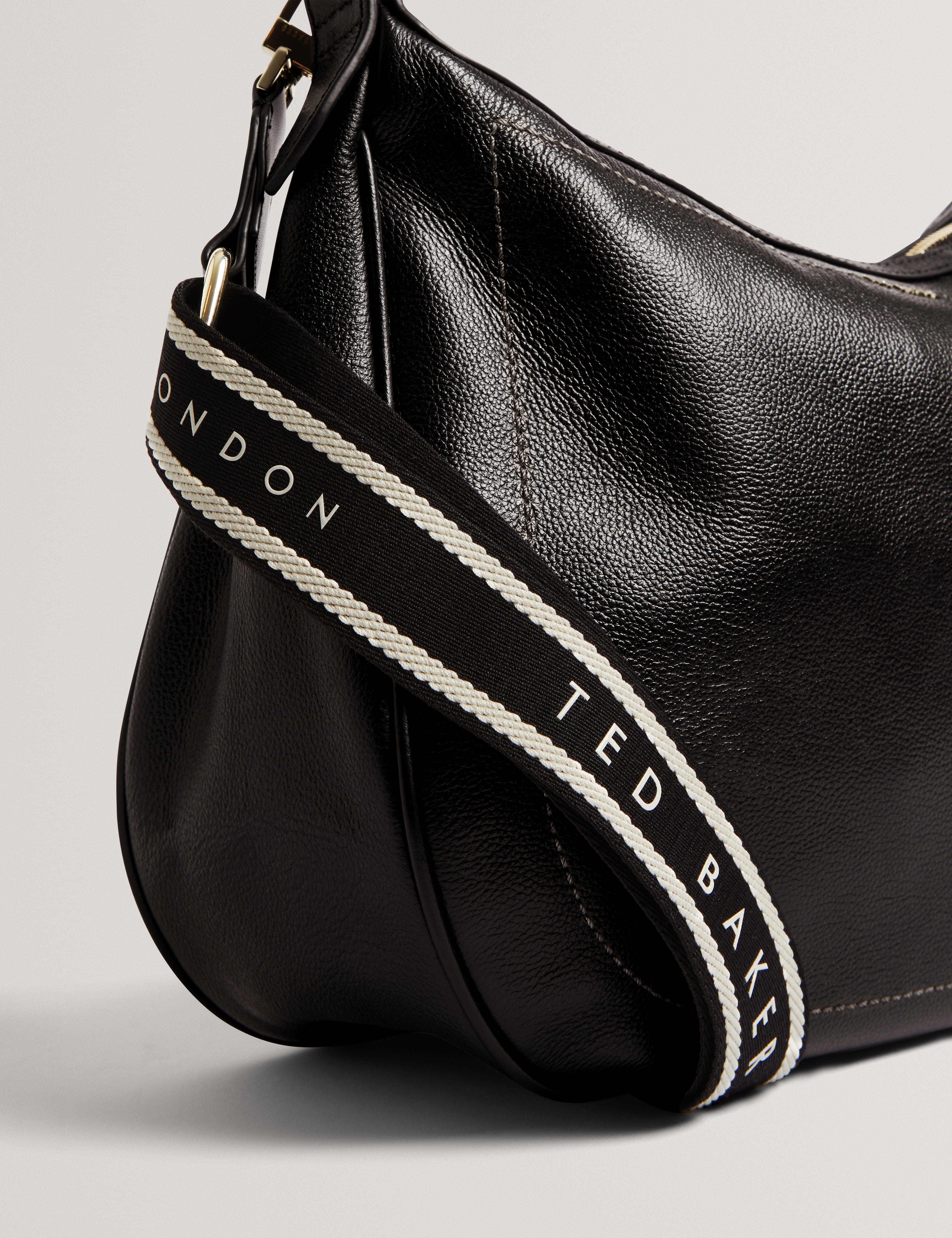 hobo Lyshia Webbing Large Leather Hobo Bag Black
