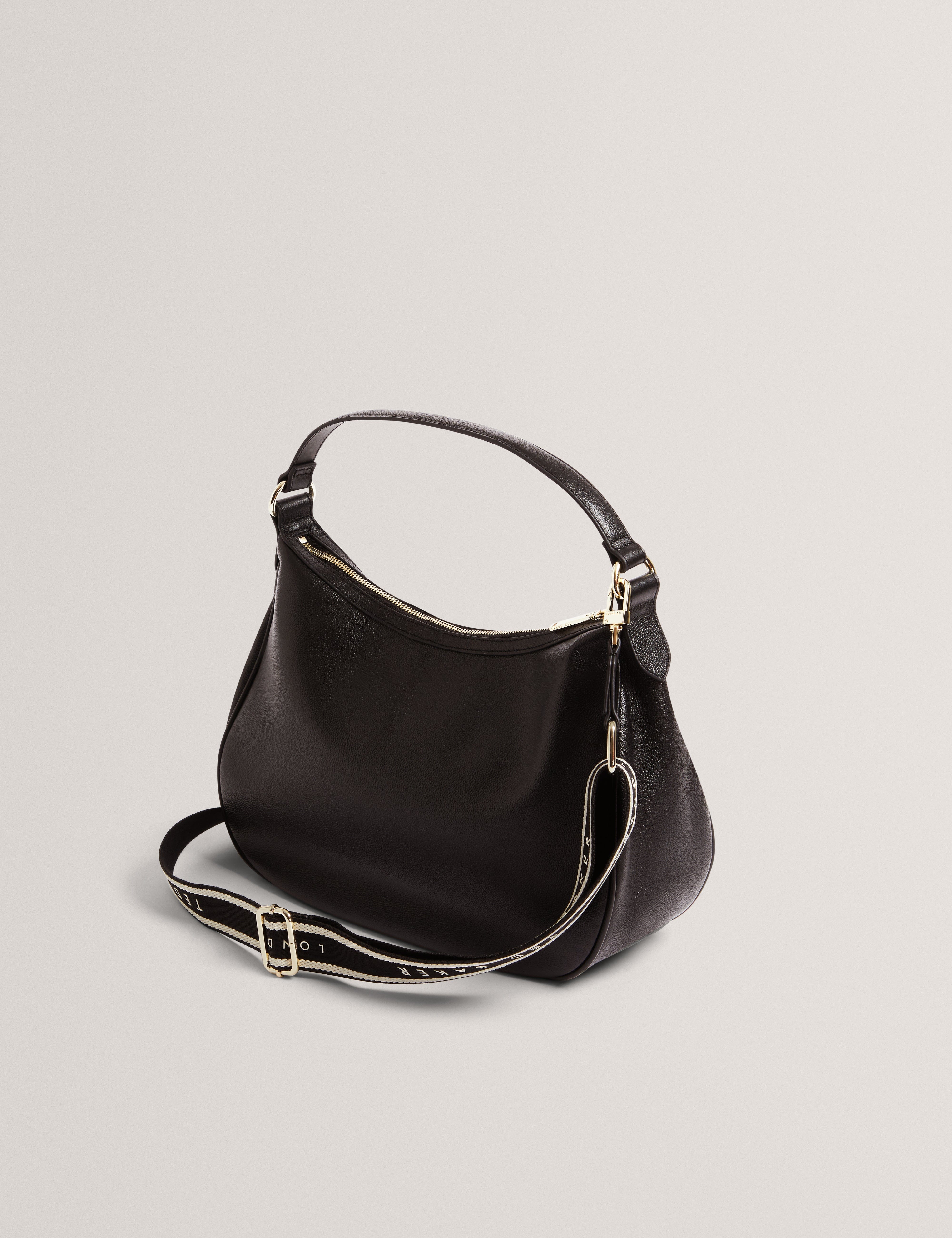 hobo Lyshia Webbing Large Leather Hobo Bag Black