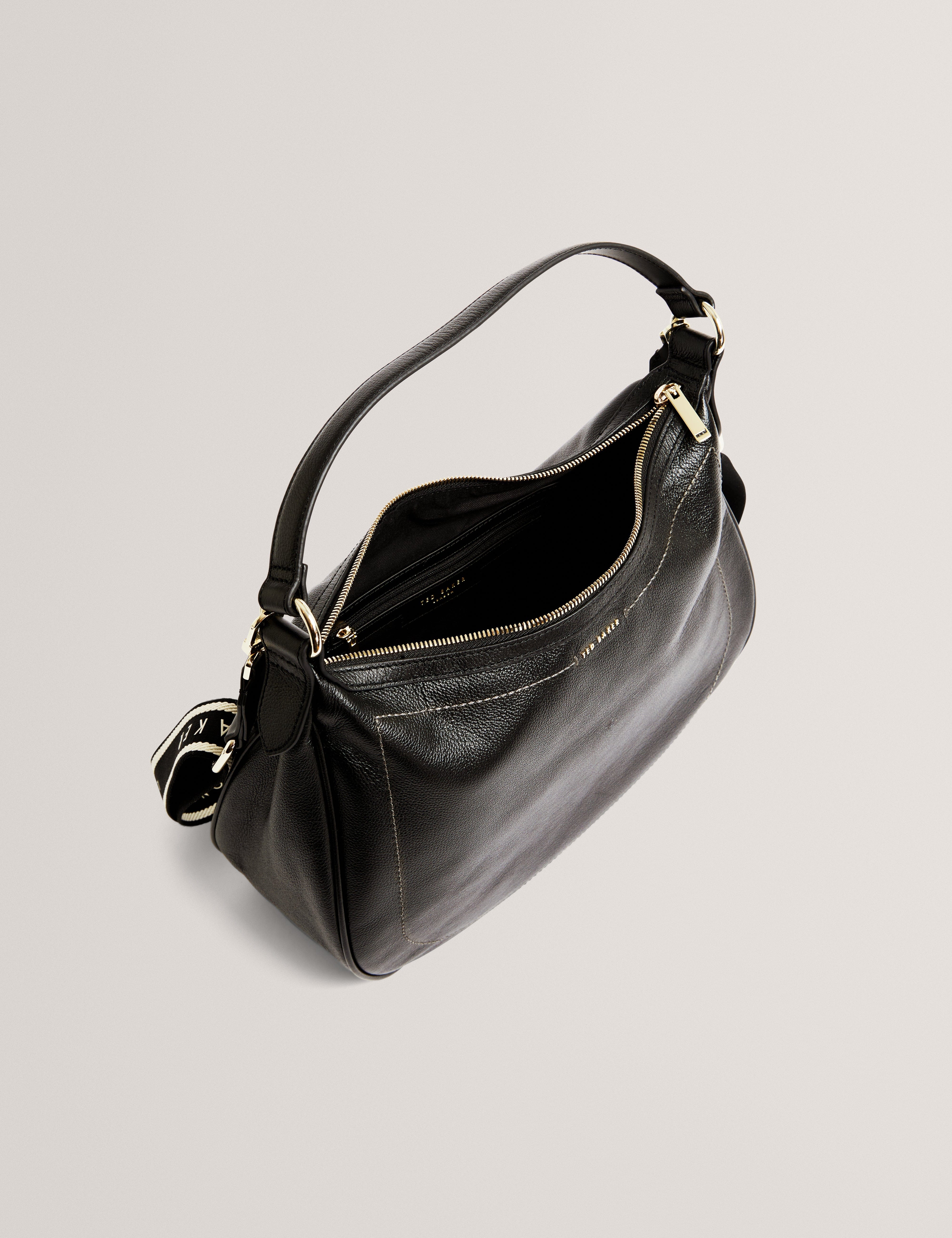 hobo Lyshia Webbing Large Leather Hobo Bag Black