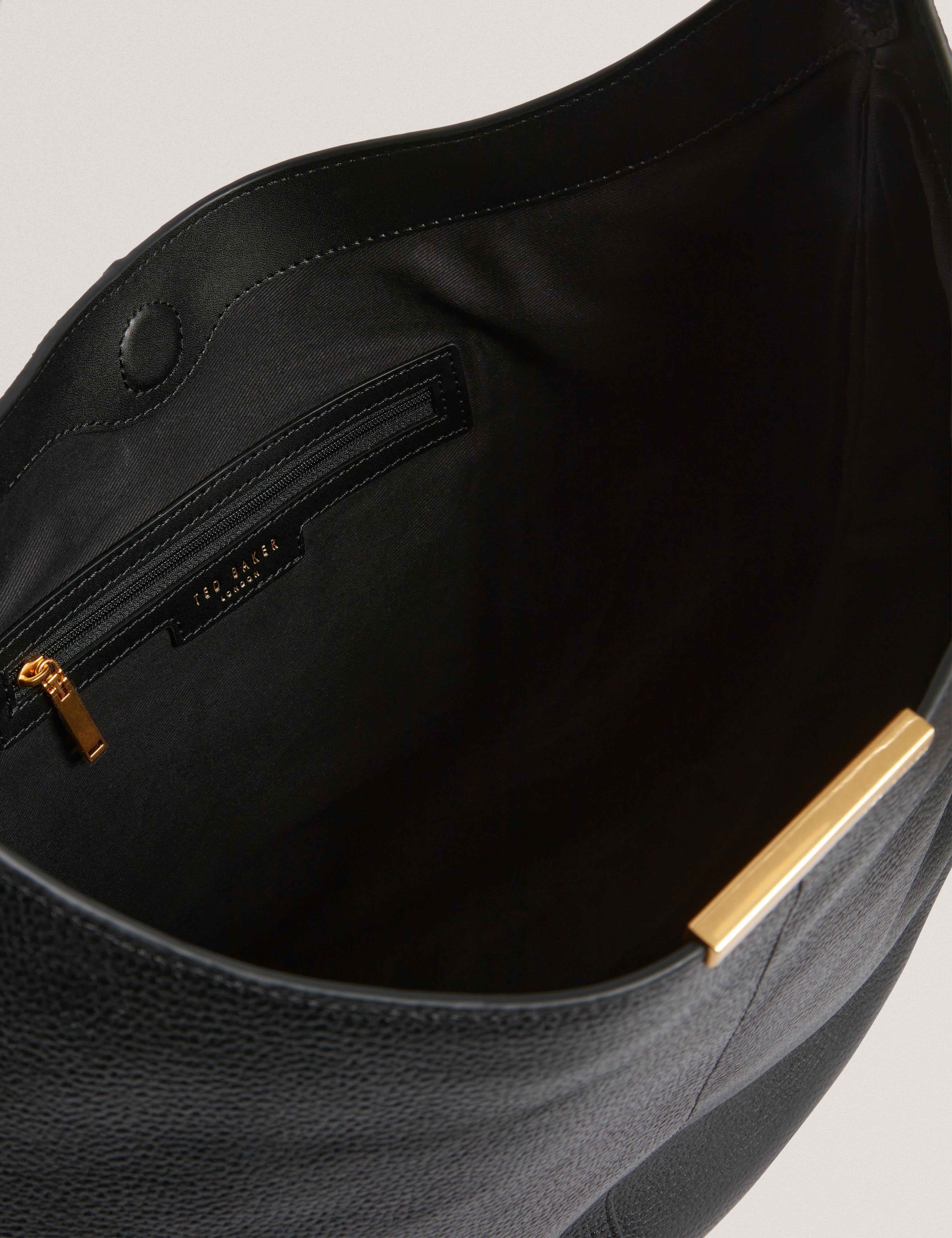 hobo Ammilia Bar Detail Slouchy Hobo Bag Black