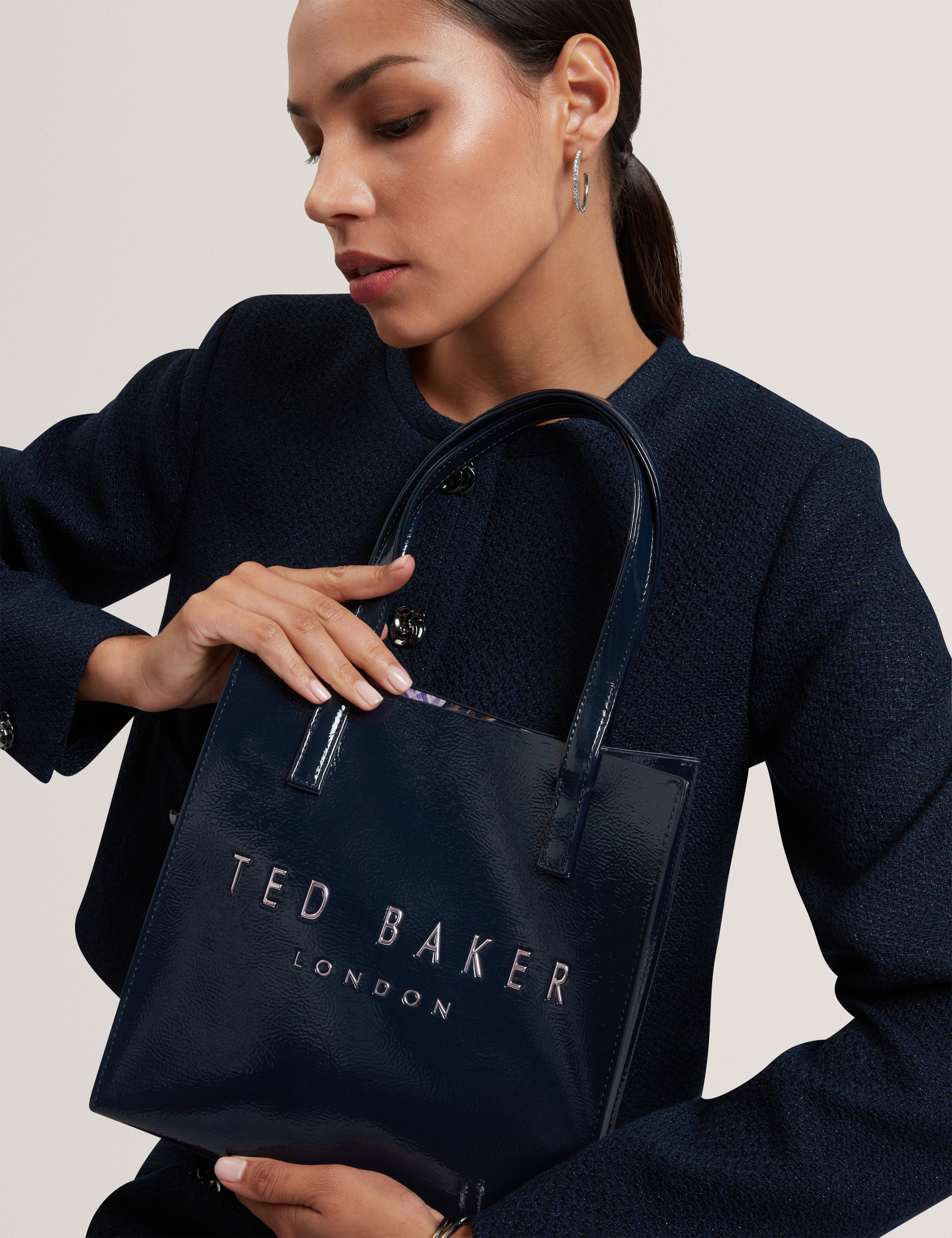 Ted Baker MOV Caarisa Small Crinkle Printed Icon Bag Navy