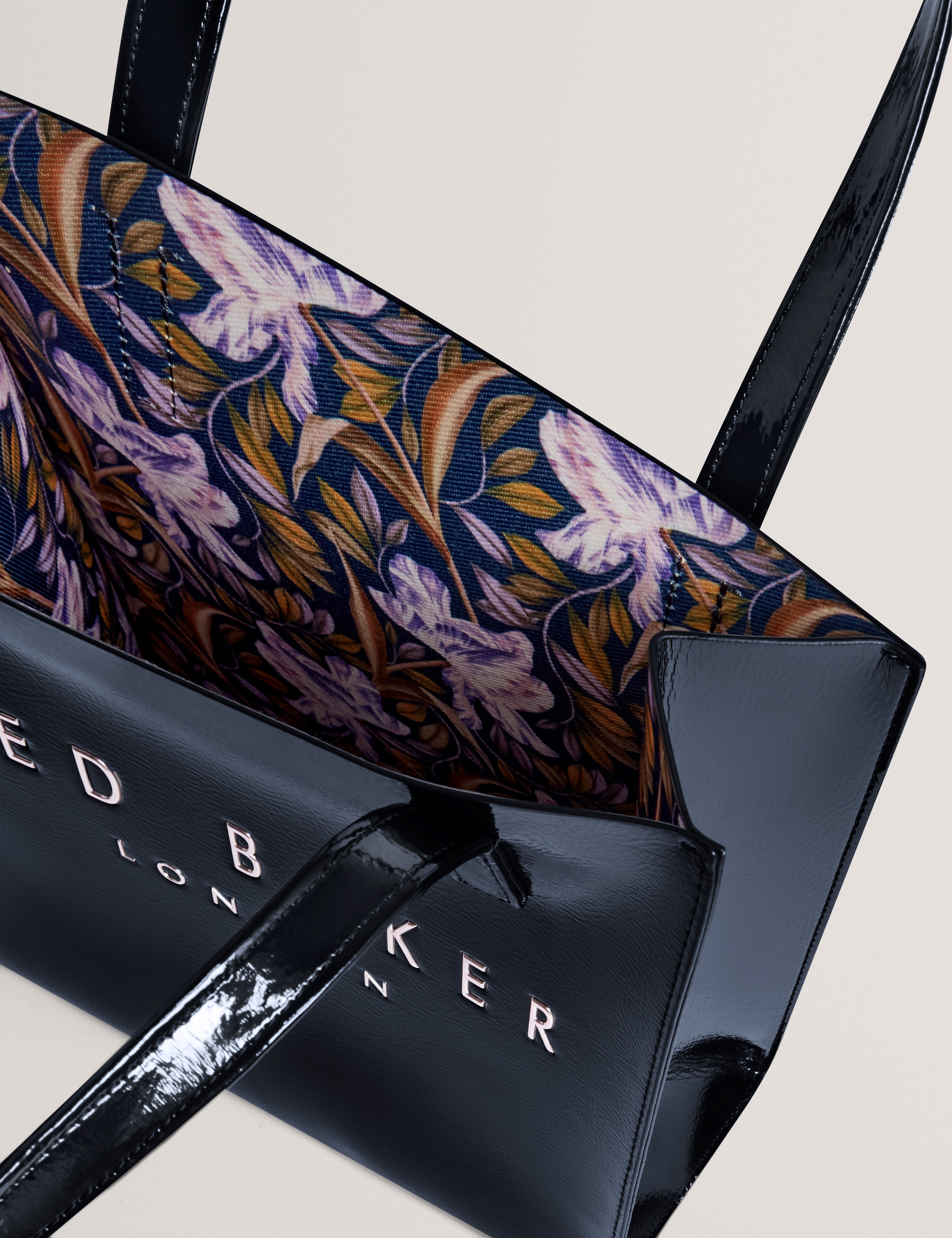 Ted Baker MOV Caarisa Small Crinkle Printed Icon Bag Navy