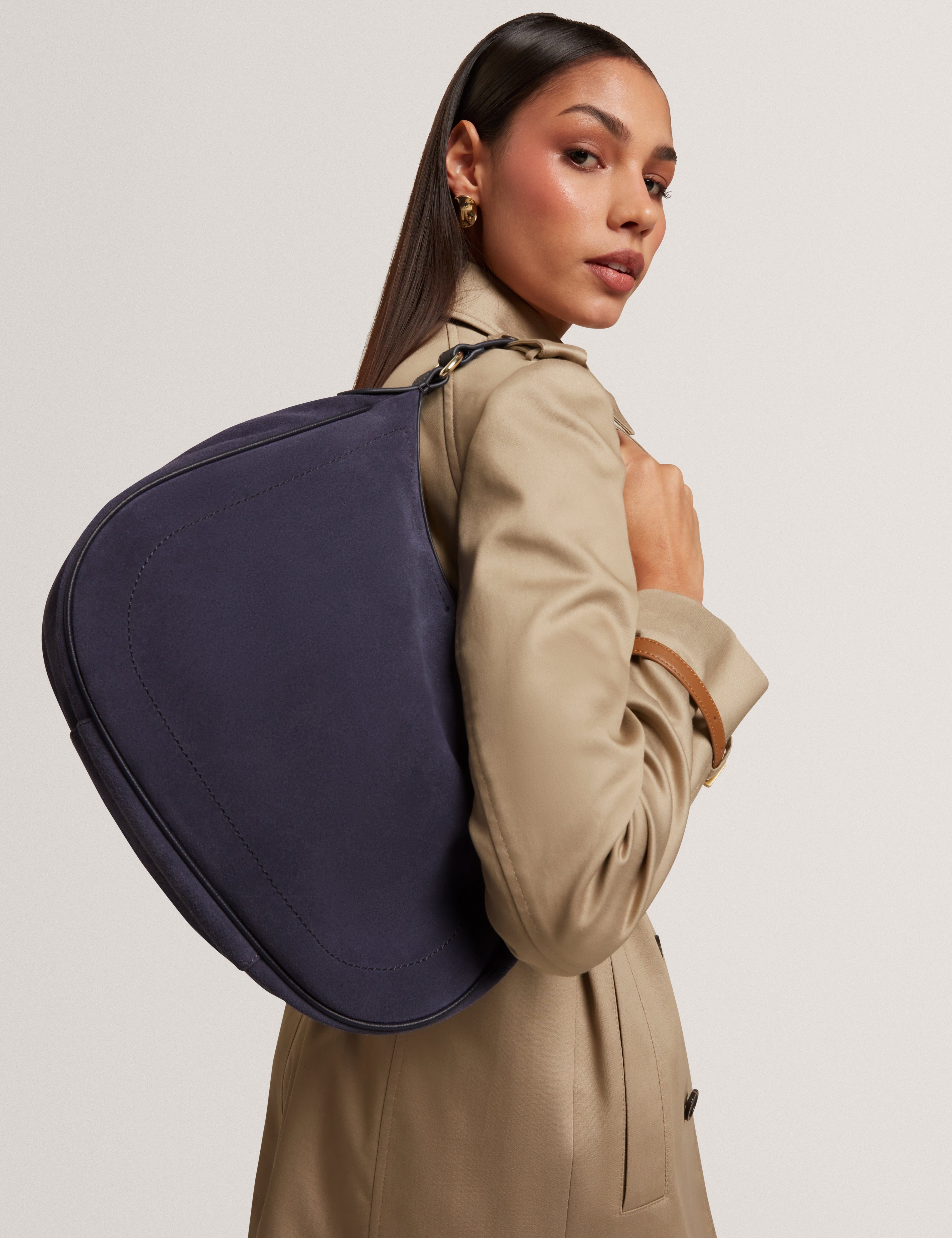 hobo Samiyra Webbing Suede Hobo Bag Dk - Blue