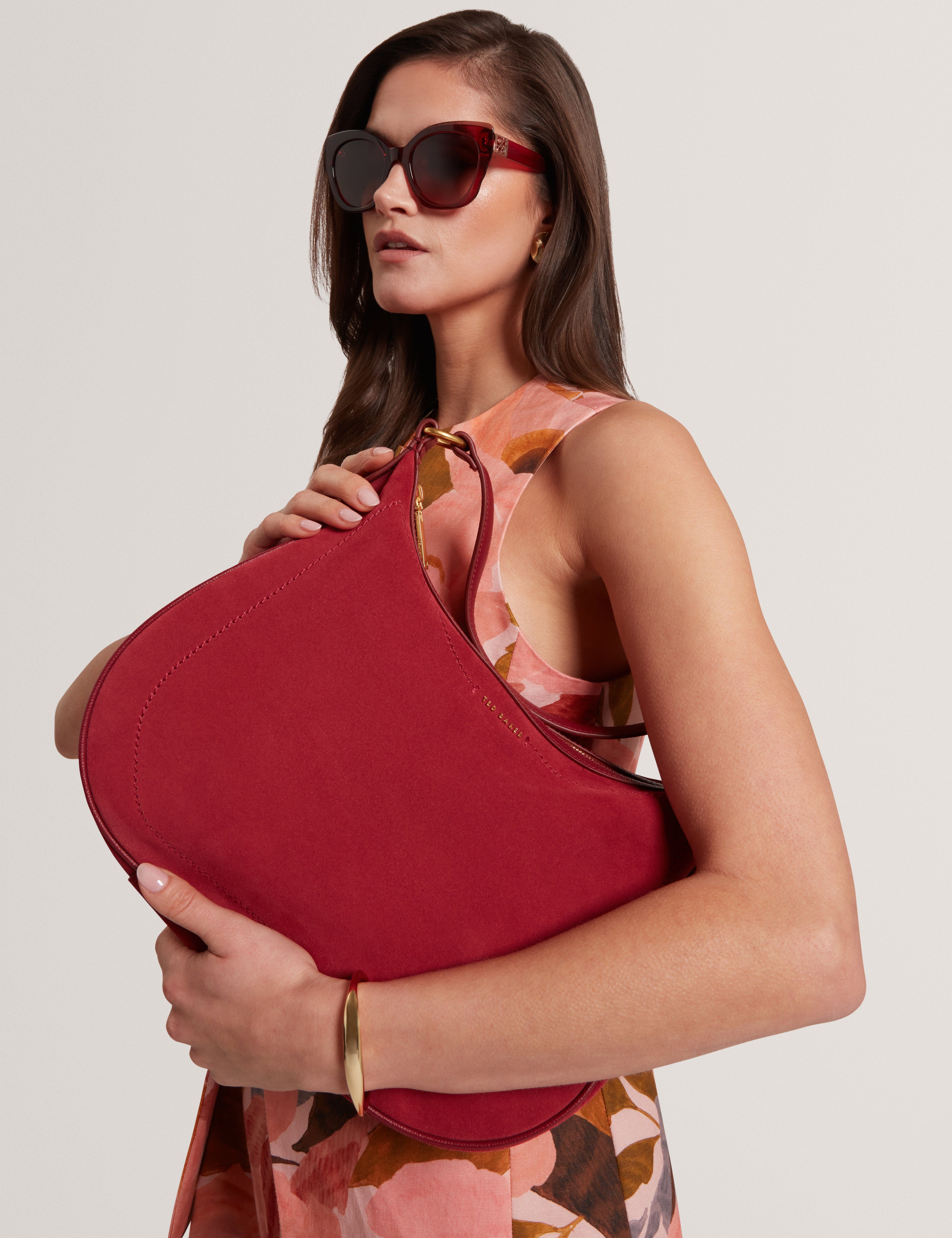 hobo Samiyra Webbing Suede Hobo Bag Dk - Red