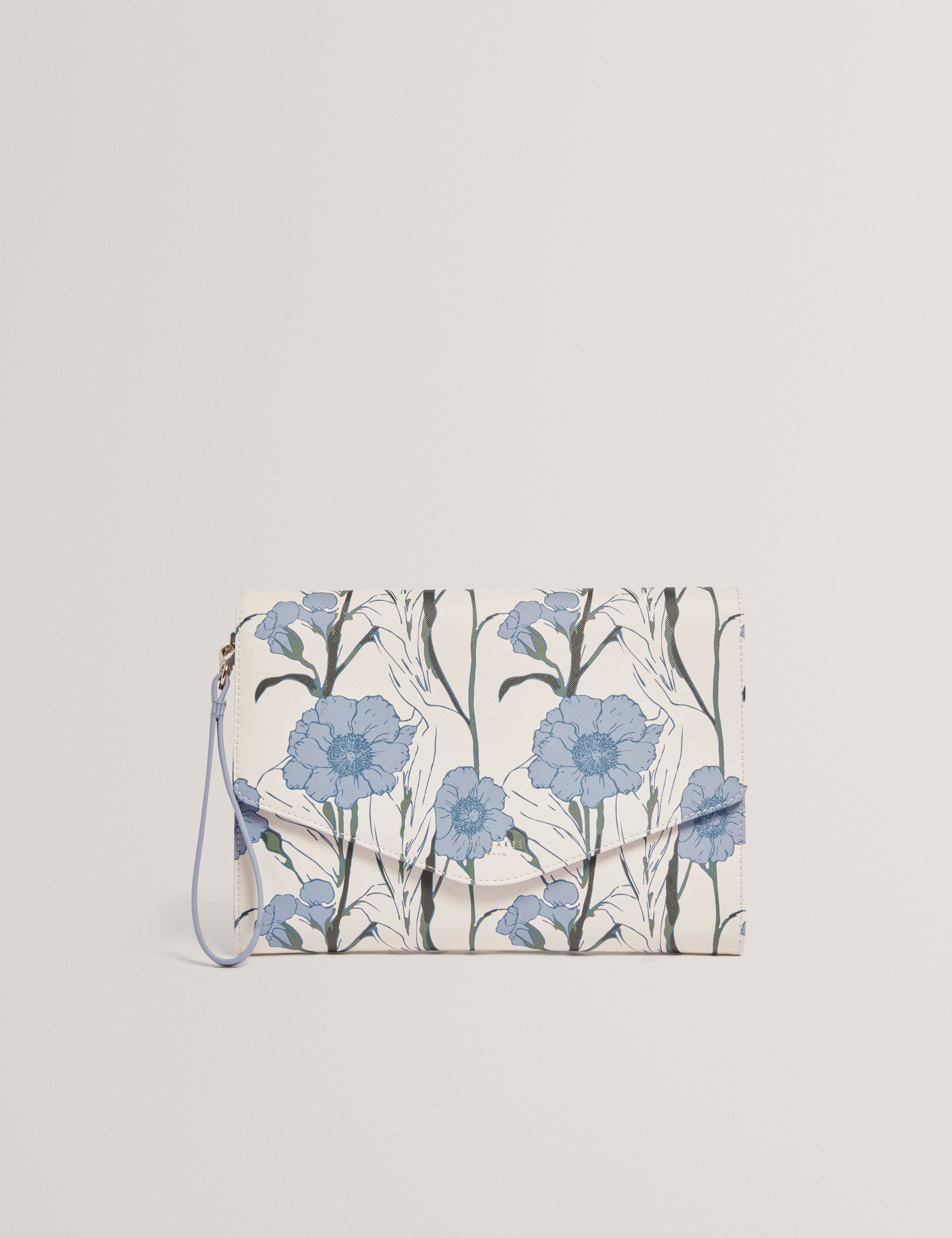 Blue Tomoso Floral Print Pouch Lt - Blue
