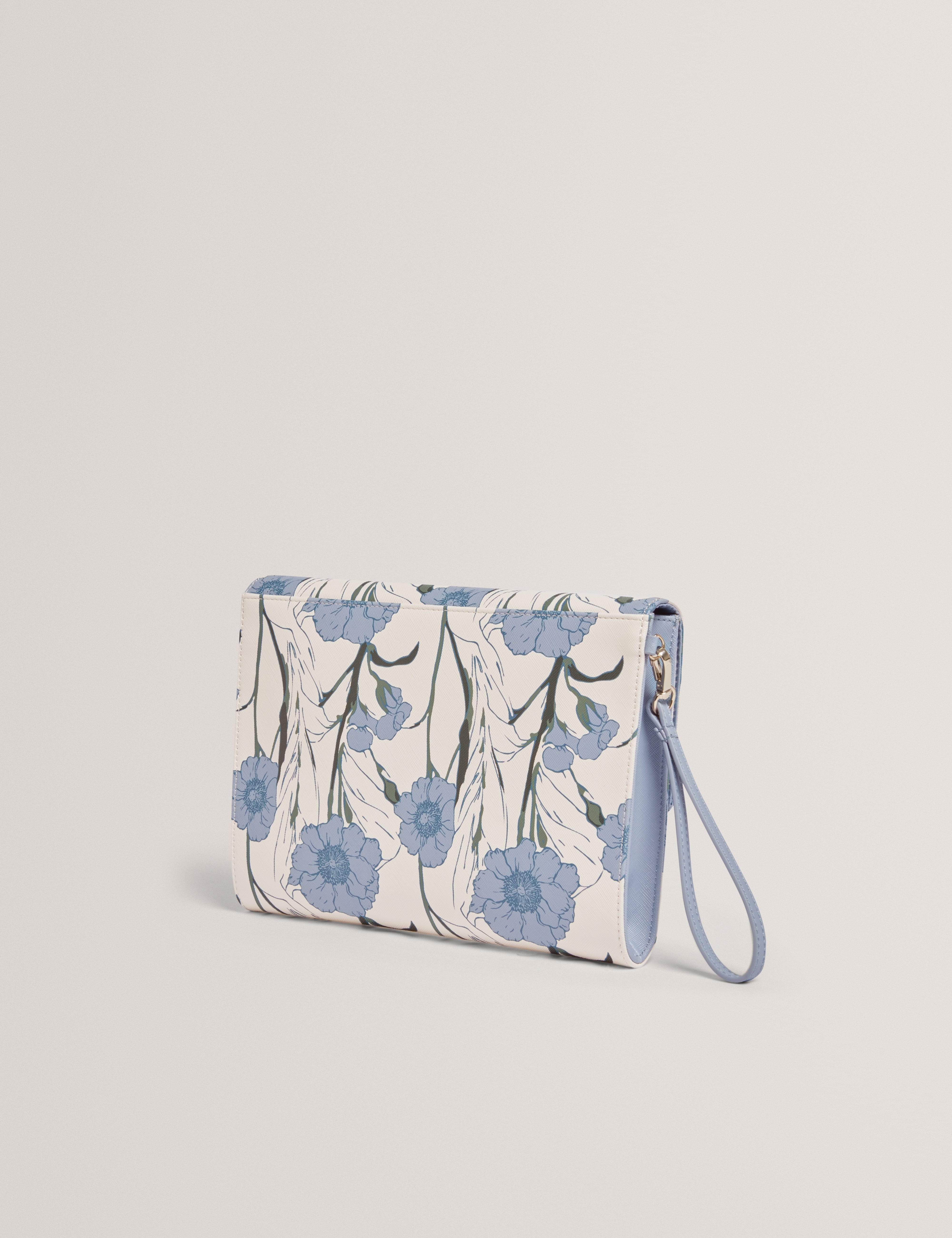 Blue Tomoso Floral Print Pouch Lt - Blue
