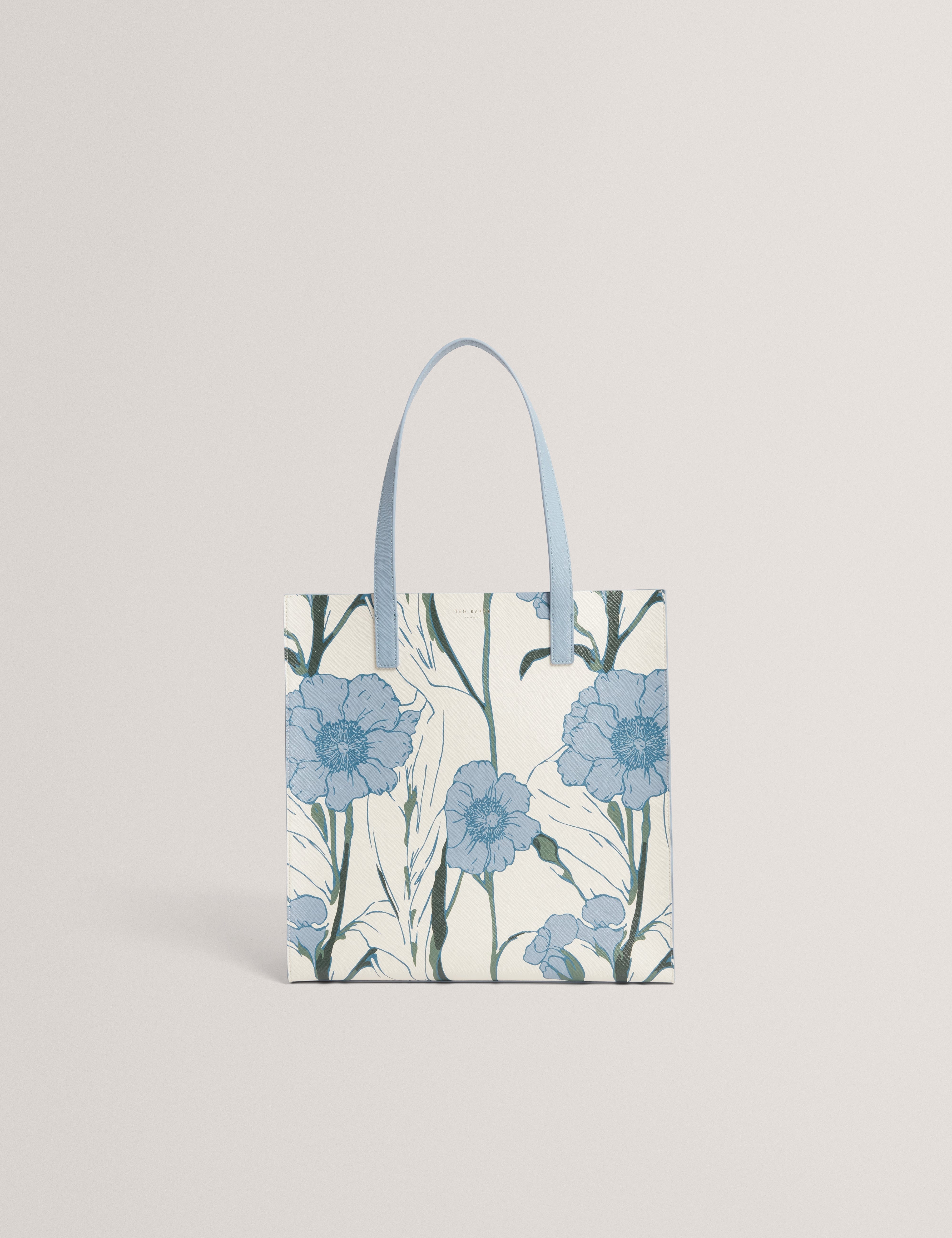 Blue Tipcon Floral Print Large Icon Bag Lt - Blue