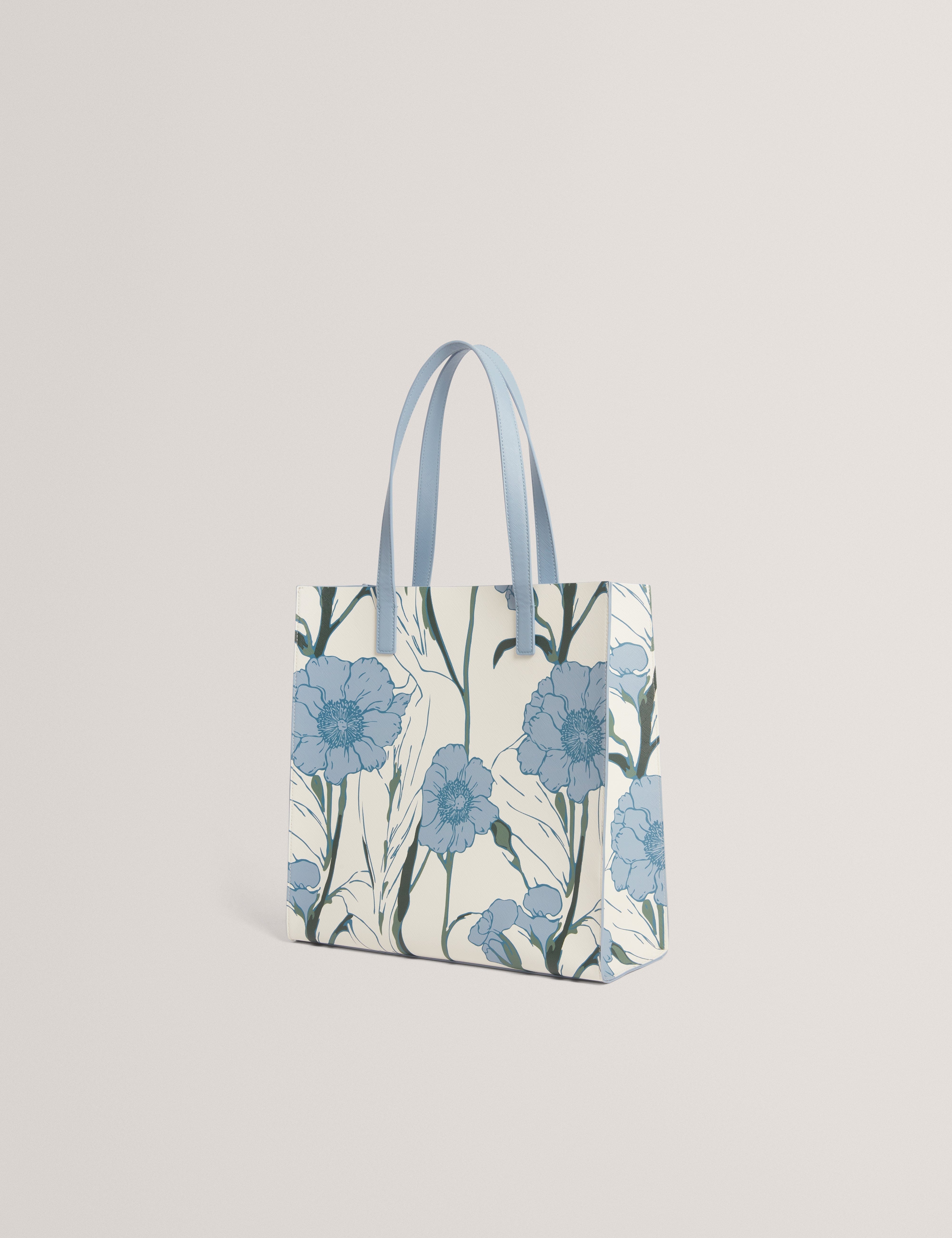 Blue Tipcon Floral Print Large Icon Bag Lt - Blue