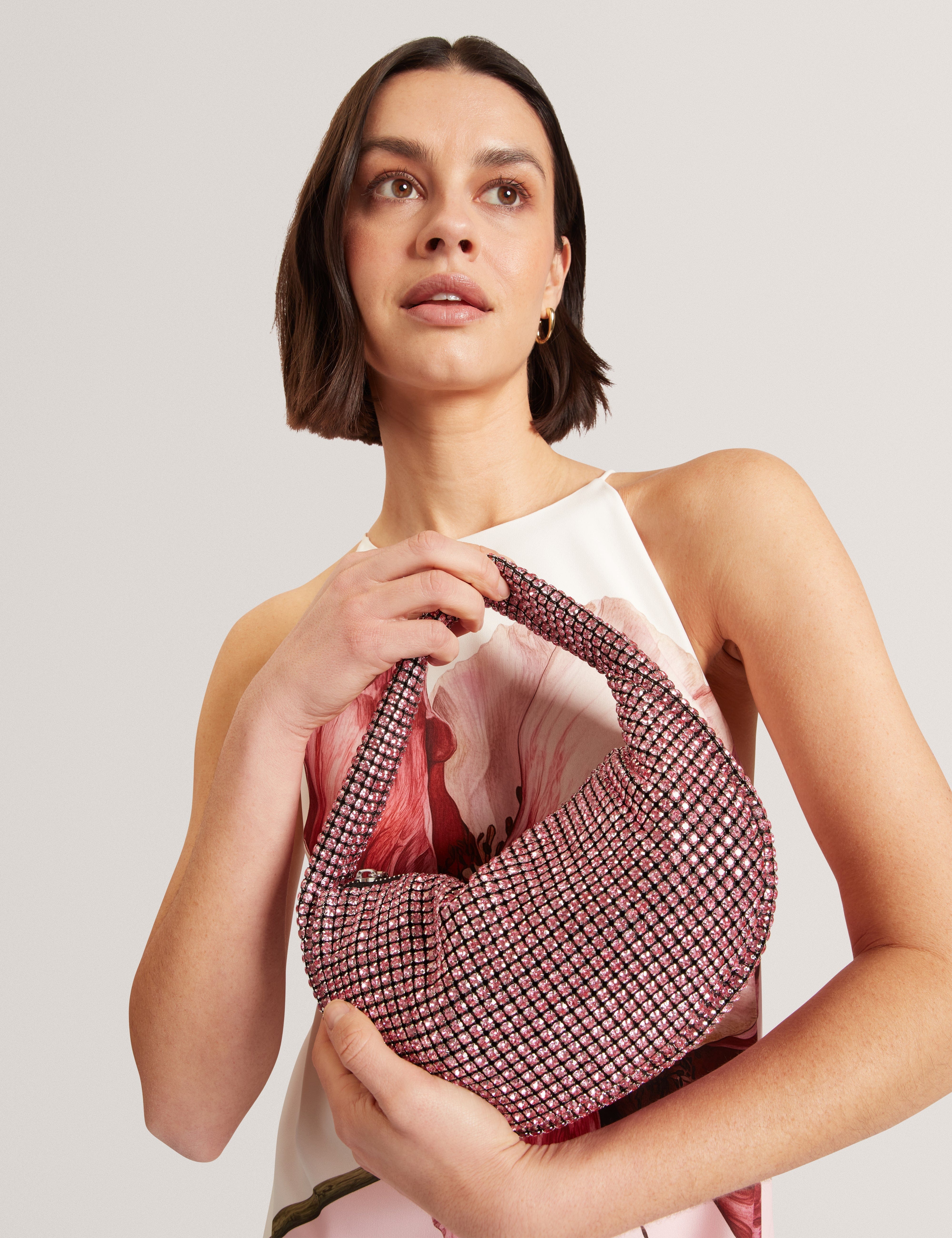 hobo Crystiz Medium Crystal Slouchy Hobo Bag Lt - Pink