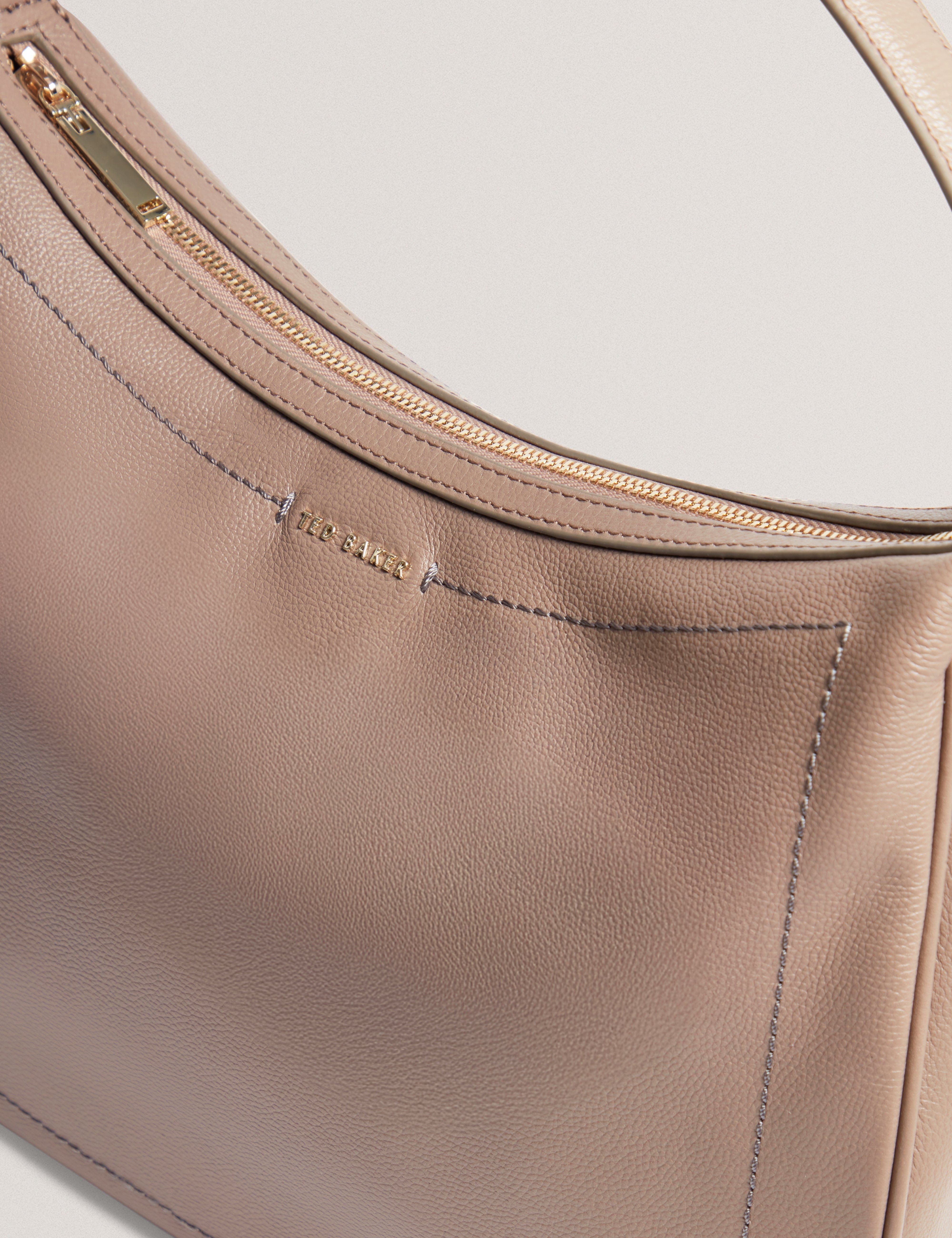 hobo Lyshia Webbing Large Leather Hobo Bag Taupe