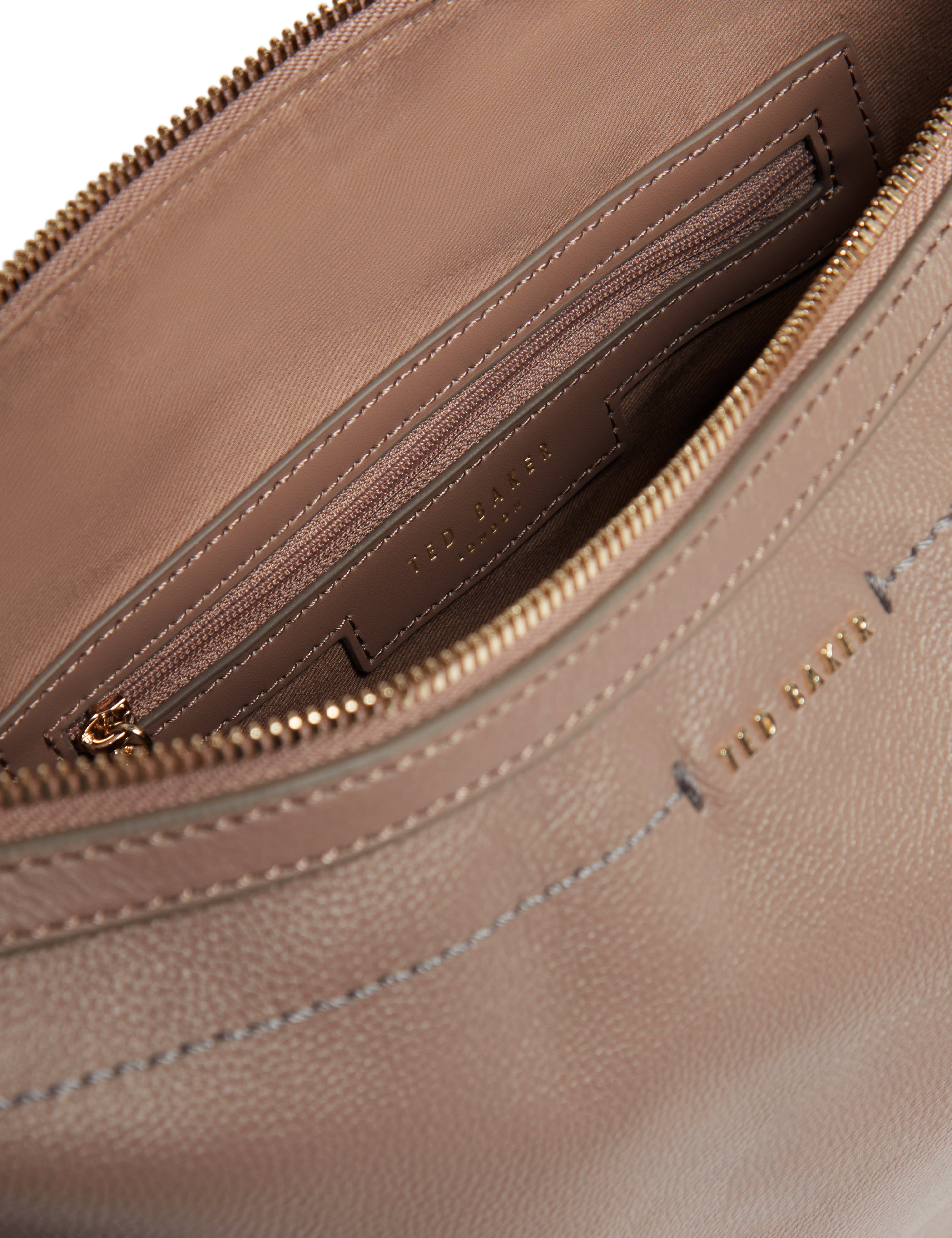 hobo Lyshia Webbing Large Leather Hobo Bag Taupe