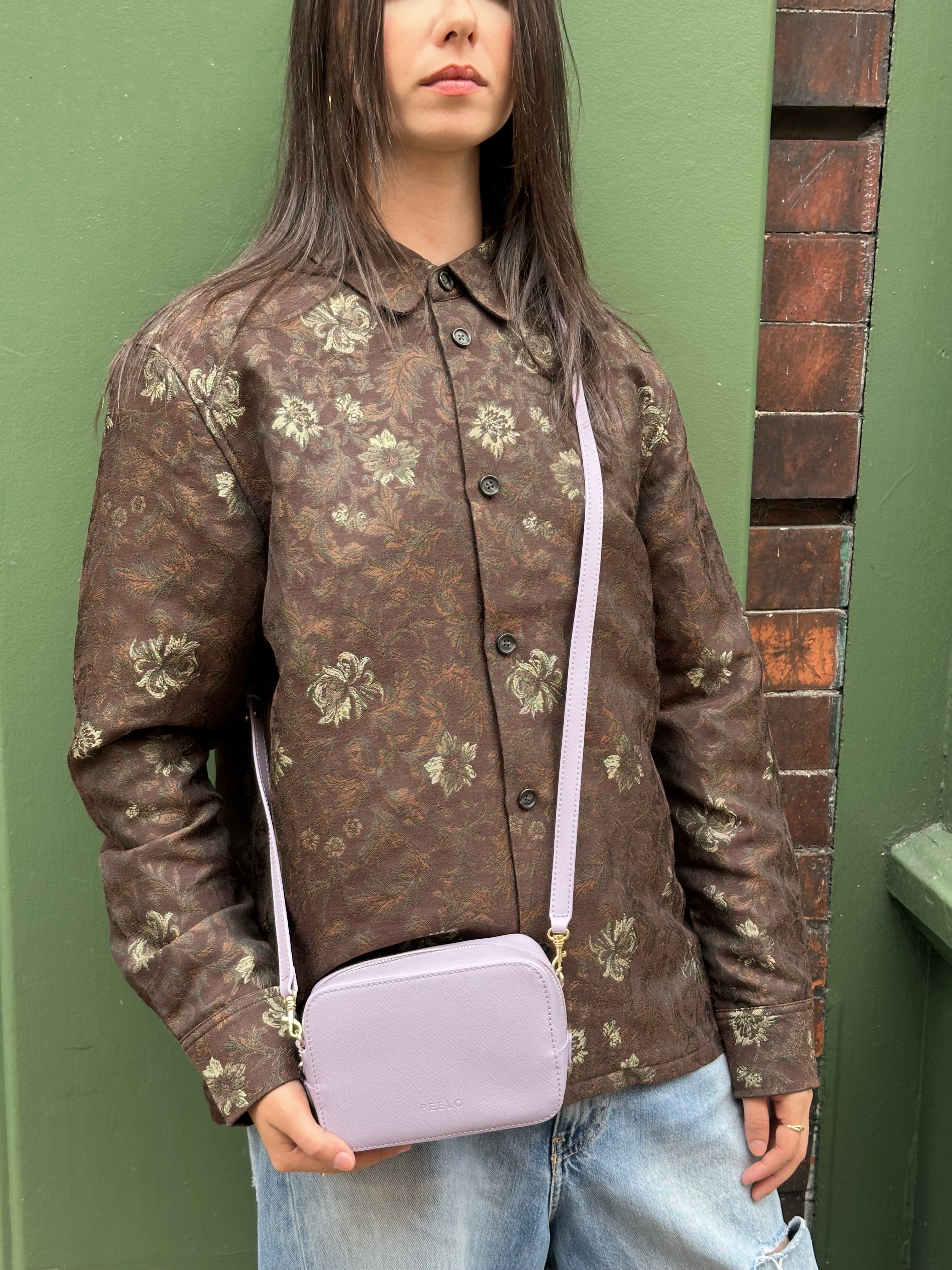 Peelo Pale Purple Leather Camera Bag