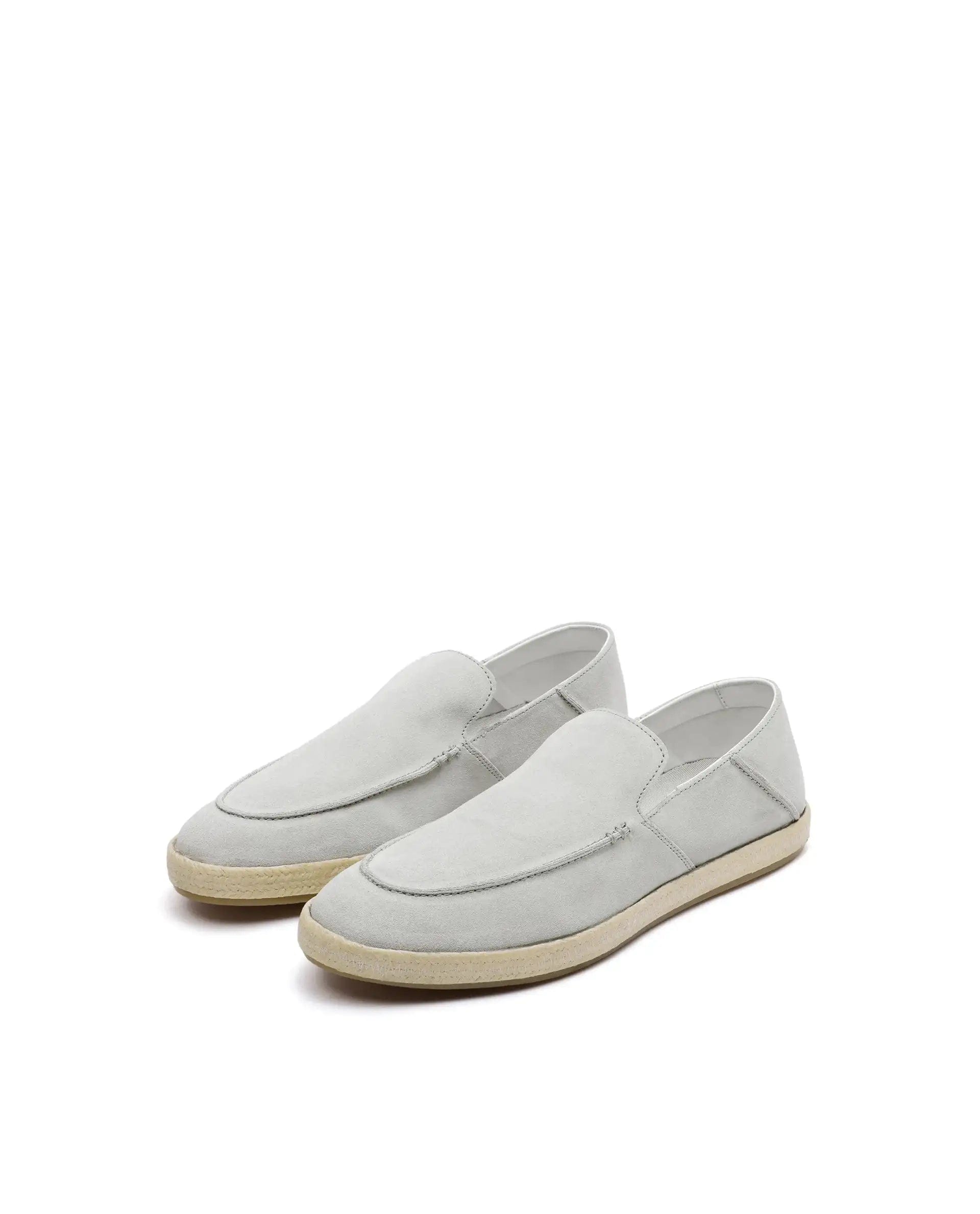 RAREZ Rare Rabbit Men Havana White Suede Leather Slip - On Closure Shoes