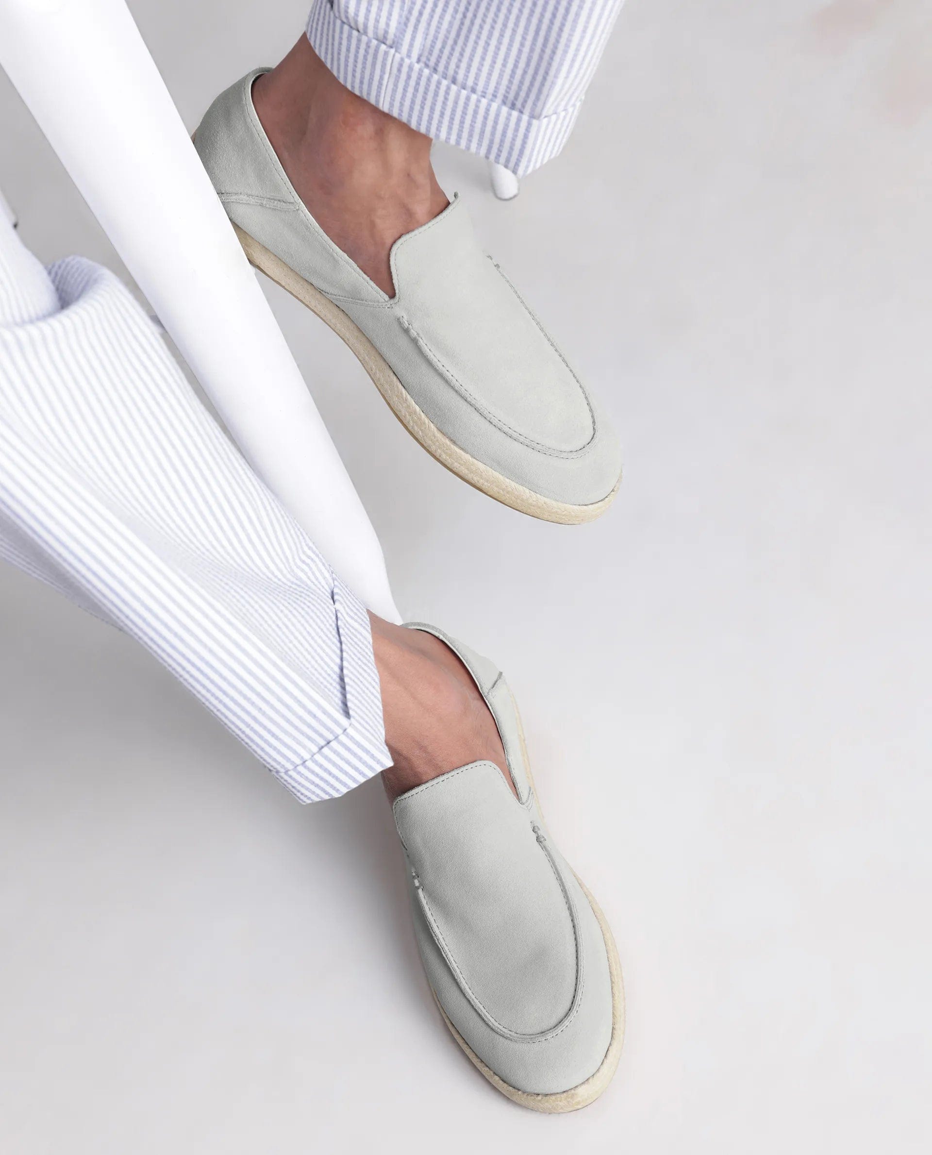 RAREZ Rare Rabbit Men Havana White Suede Leather Slip - On Closure Shoes