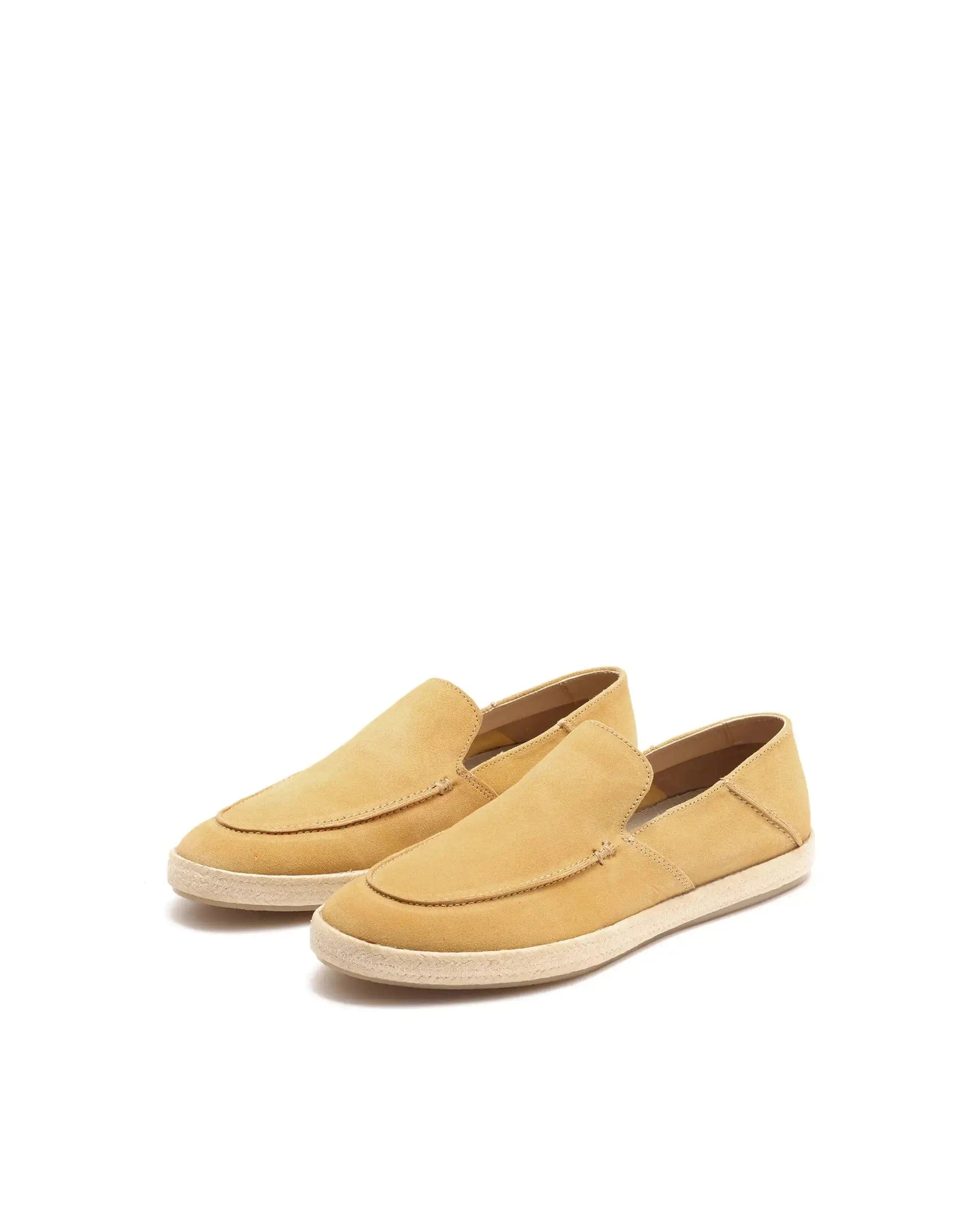 RAREZ Rare Rabbit Men Havana Mustard Yellow Suede Leather Slip - On Closure Shoes