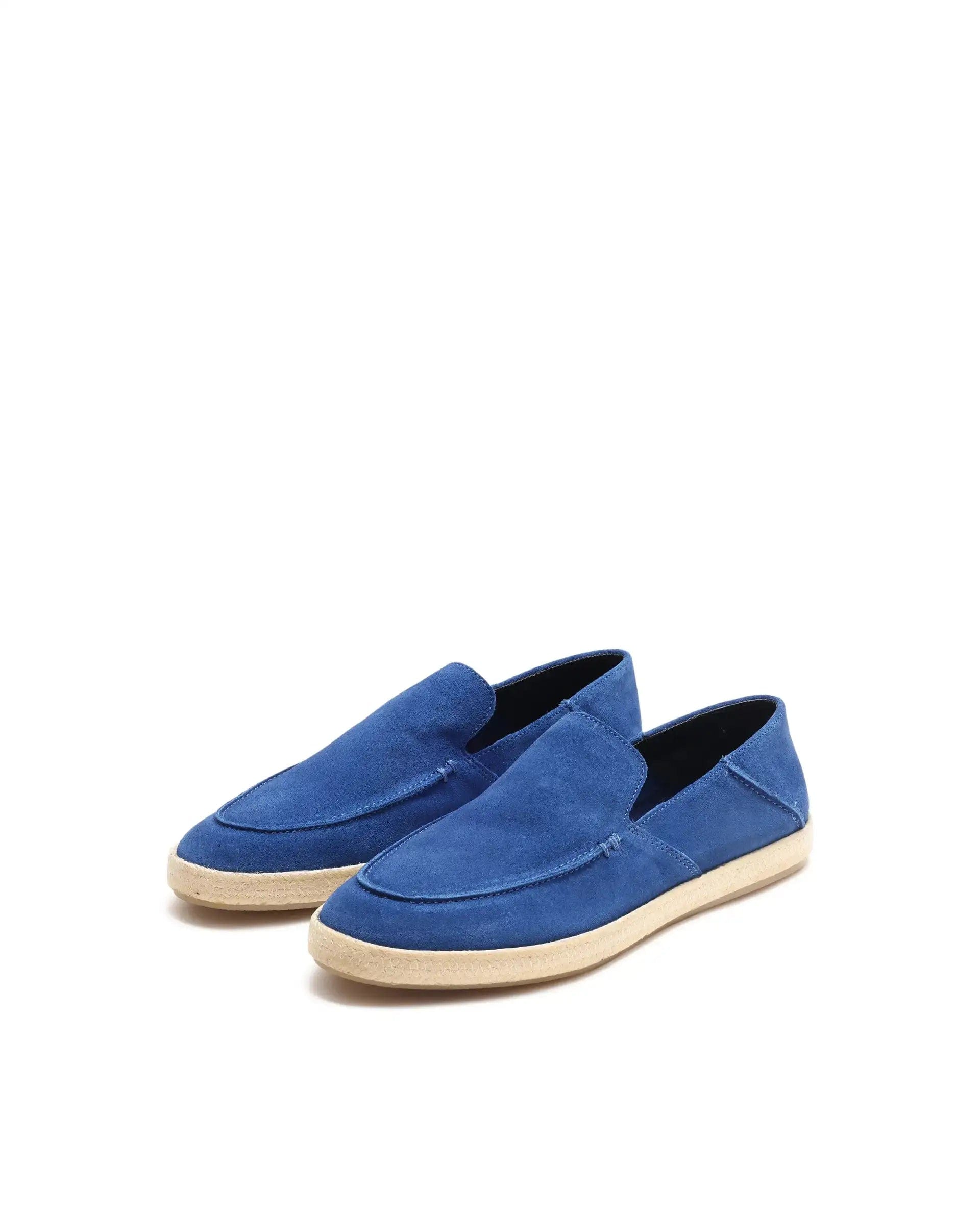 RAREZ Rare Rabbit Men Havana Ink Blue Suede Leather Slip - On Closure Shoes