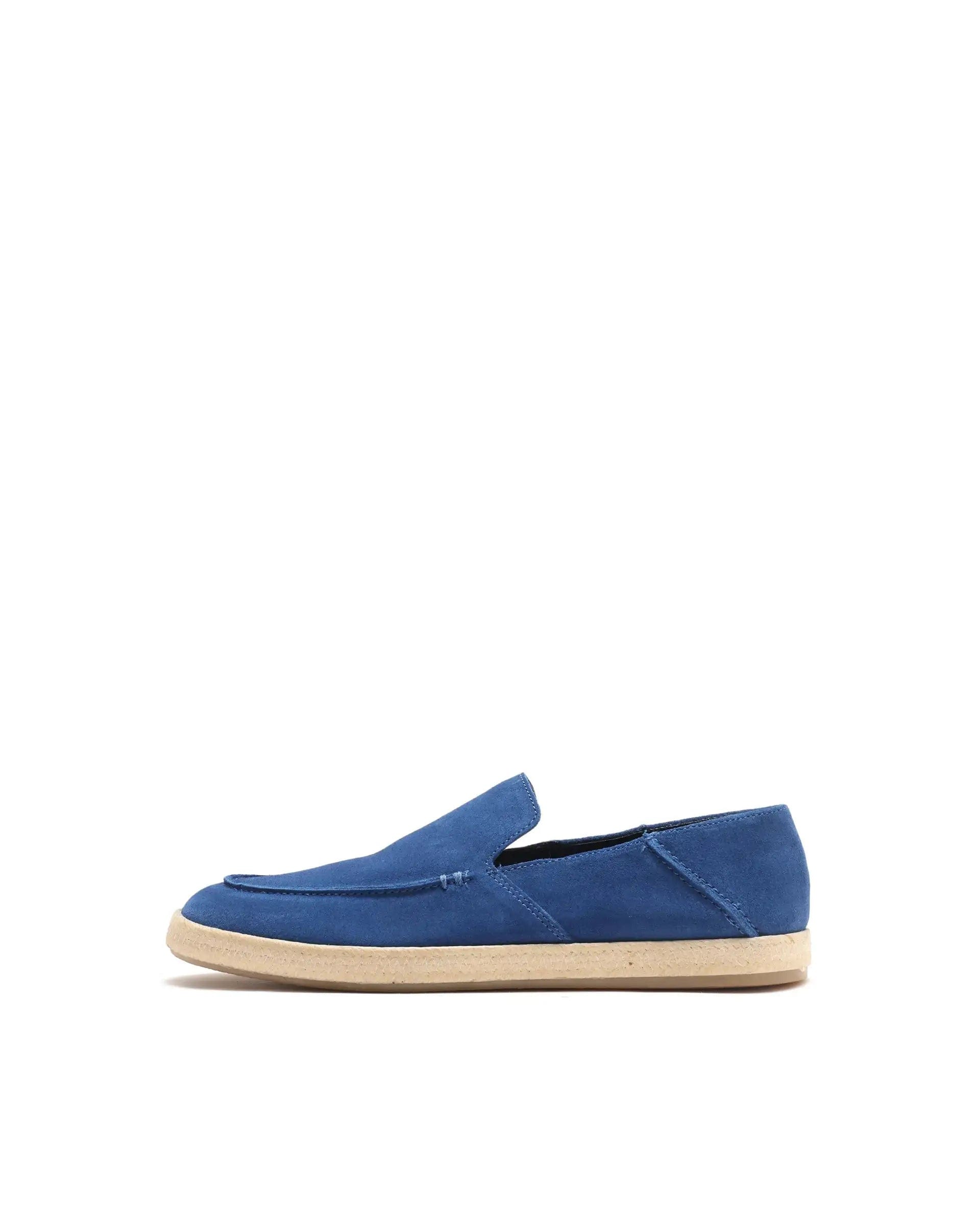 RAREZ Rare Rabbit Men Havana Ink Blue Suede Leather Slip - On Closure Shoes