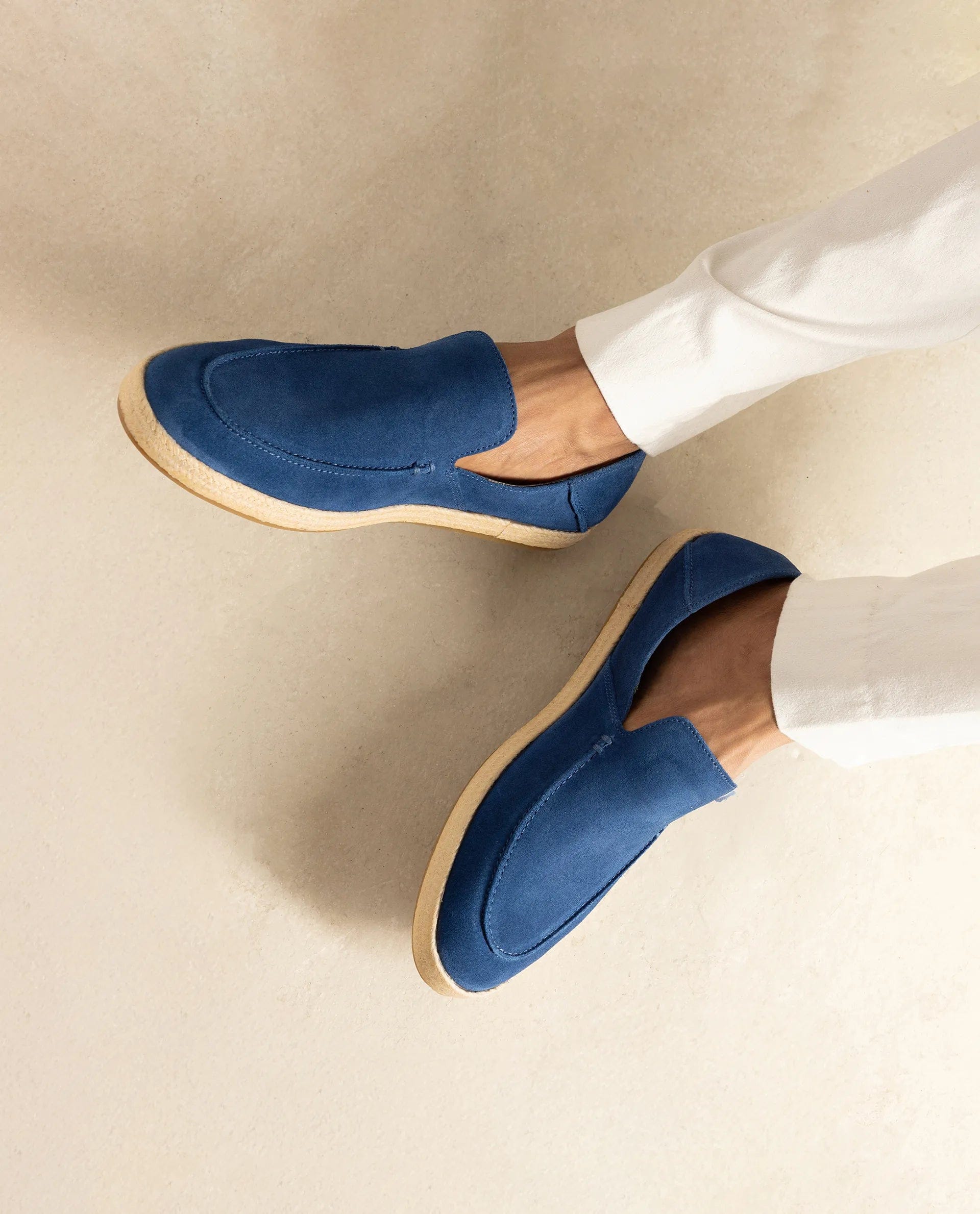 RAREZ Rare Rabbit Men Havana Ink Blue Suede Leather Slip - On Closure Shoes