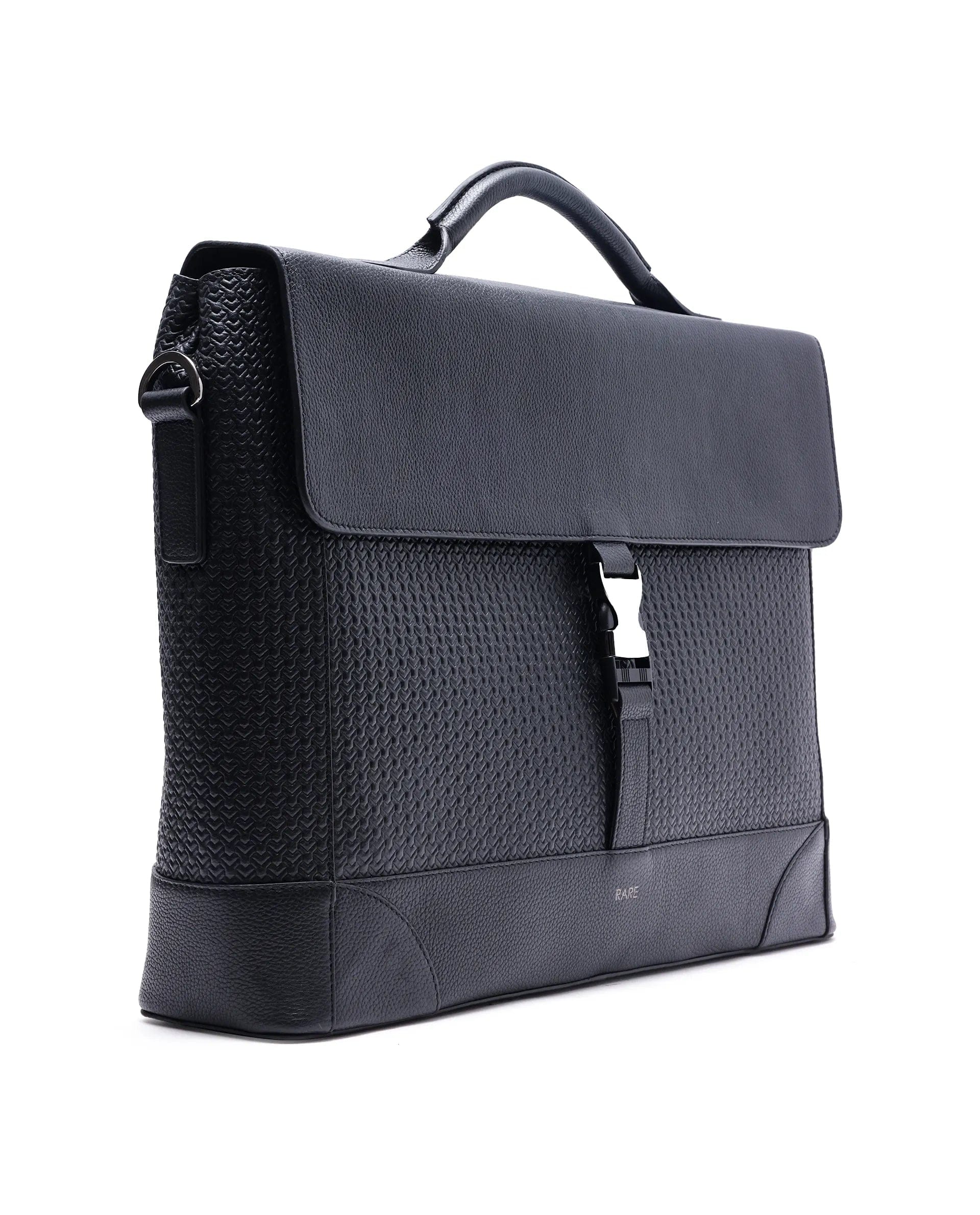 RARE Rabbit Men Sionis Black Leather Bags (Limited Edition)
