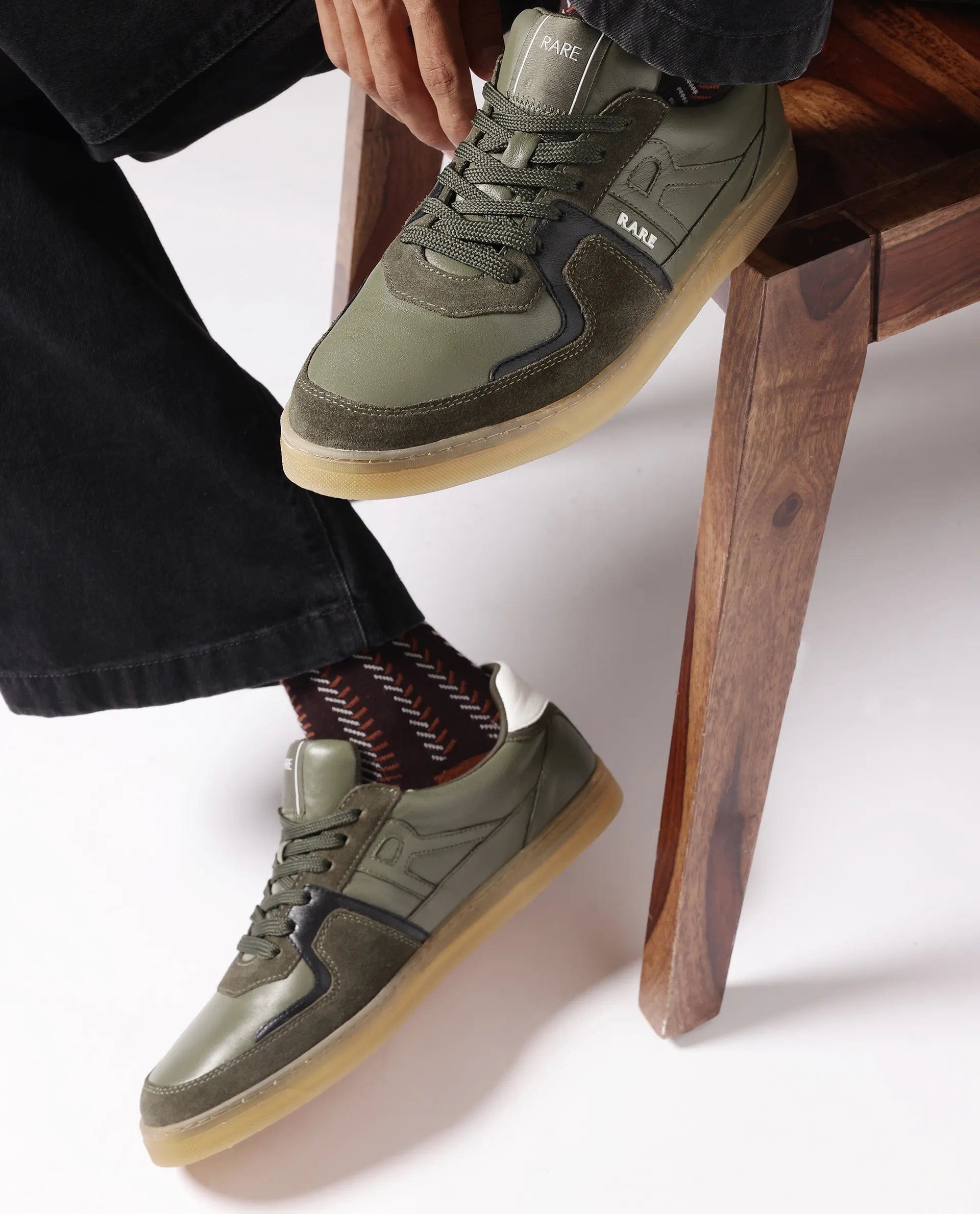 RAREZ Rare Rabbit Men Pegasus Olive Lace - Up Shoes