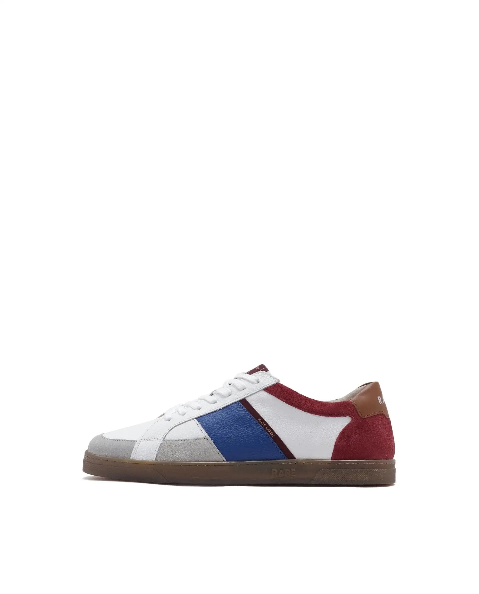 RAREZ Rare Rabbit Men Luna White Genuine Milled Leather And Premium Suede Colorblocked Lace - Up Shoes