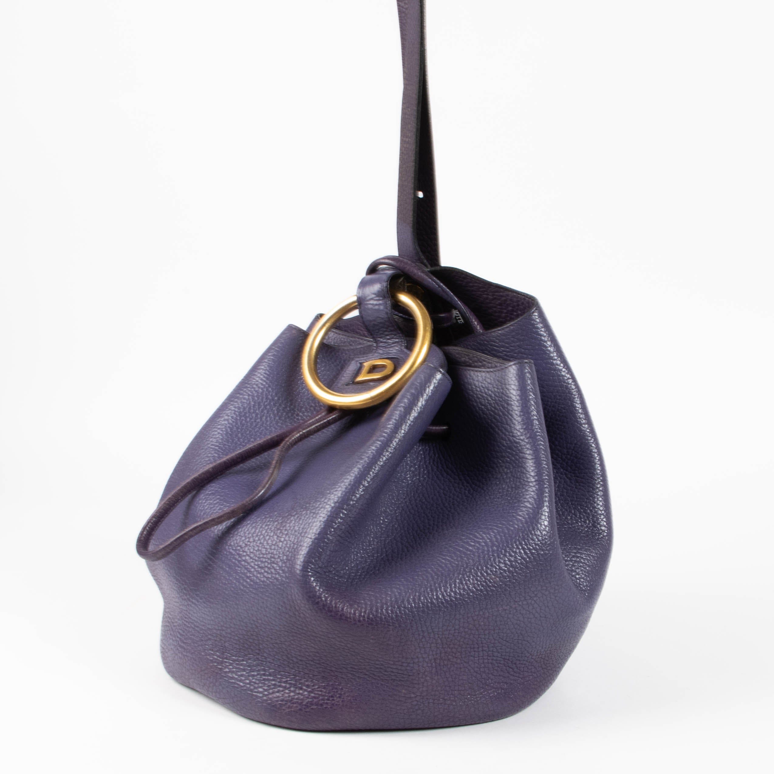 Delvaux Purple Leather Rose des Vents Bag