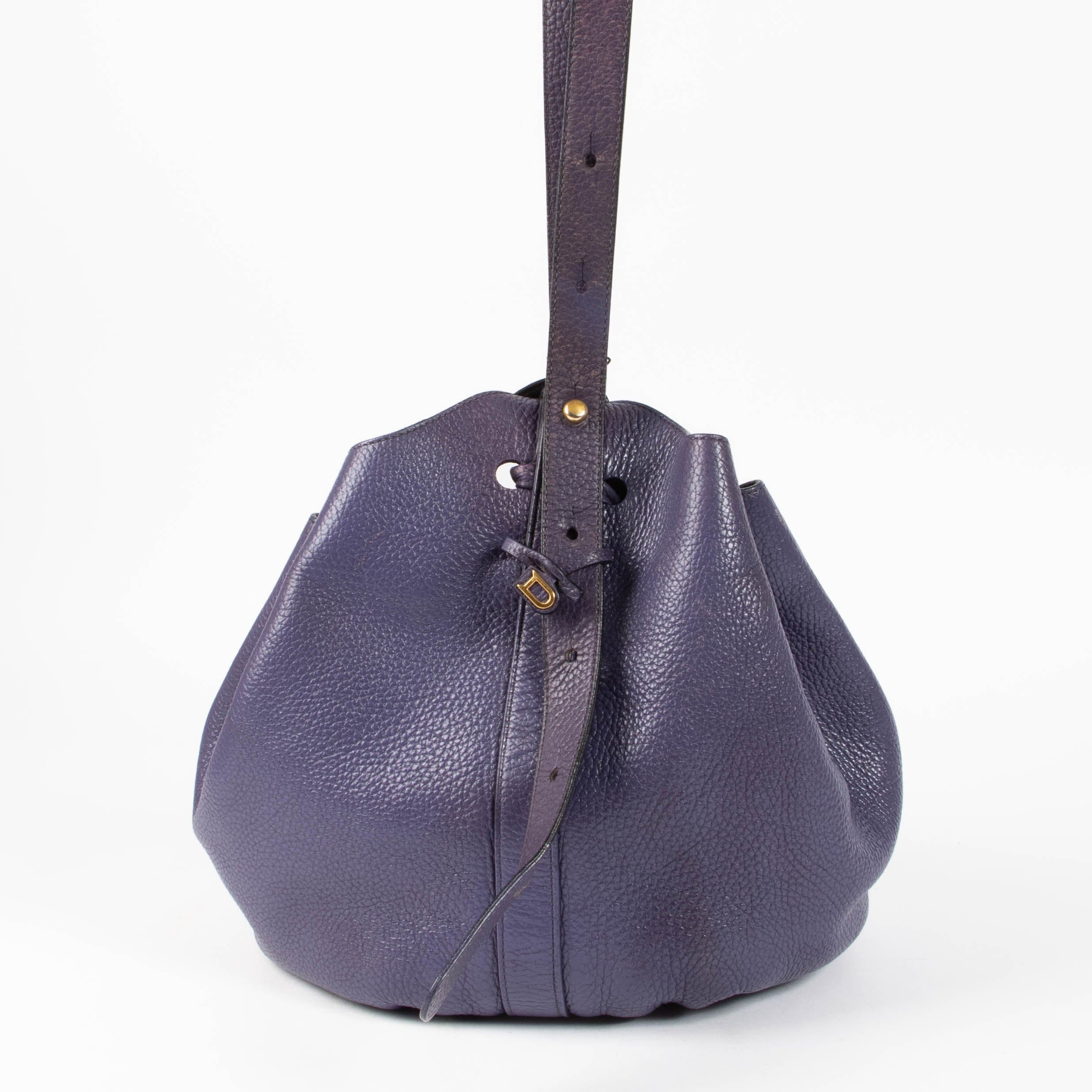 Delvaux Purple Leather Rose des Vents Bag