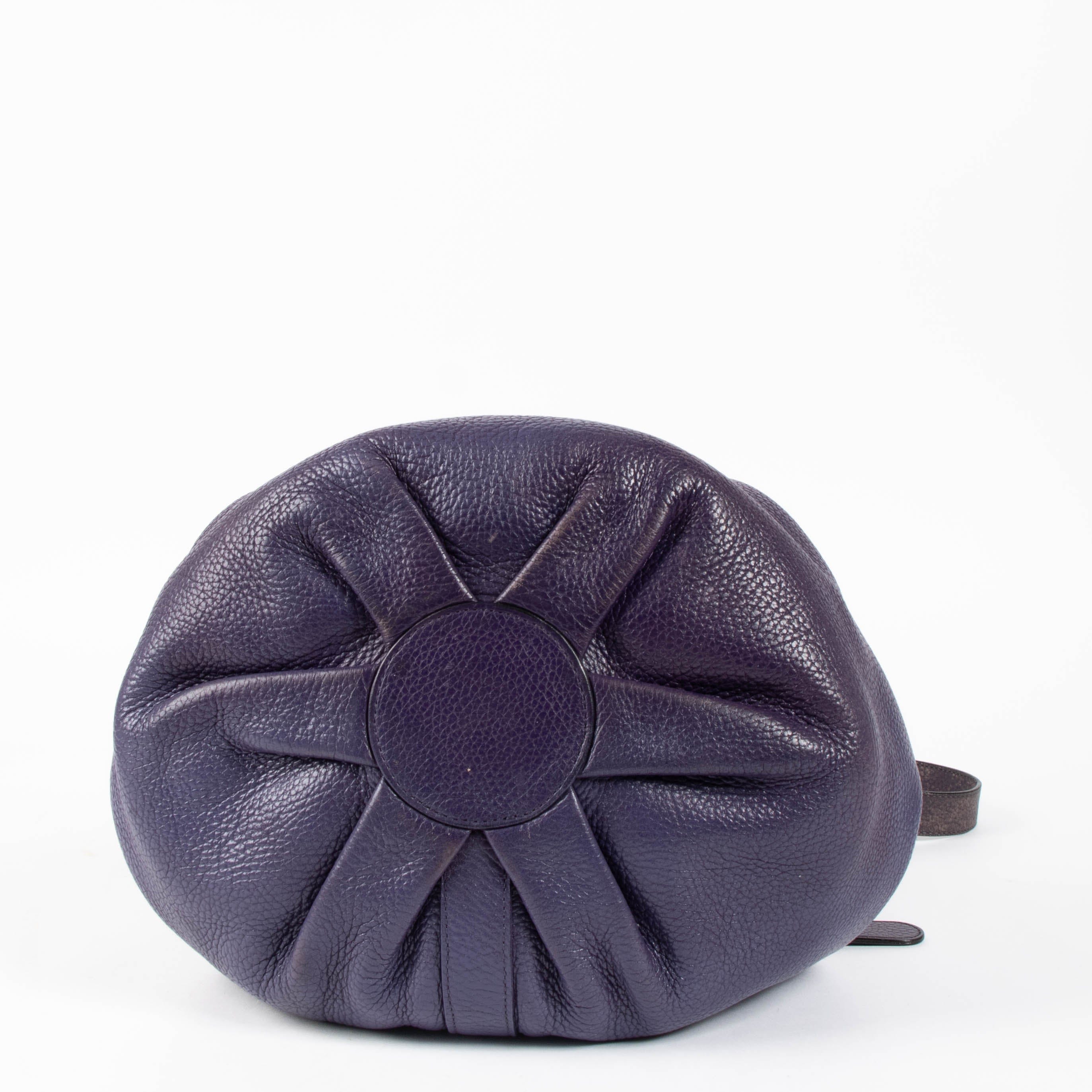 Delvaux Purple Leather Rose des Vents Bag