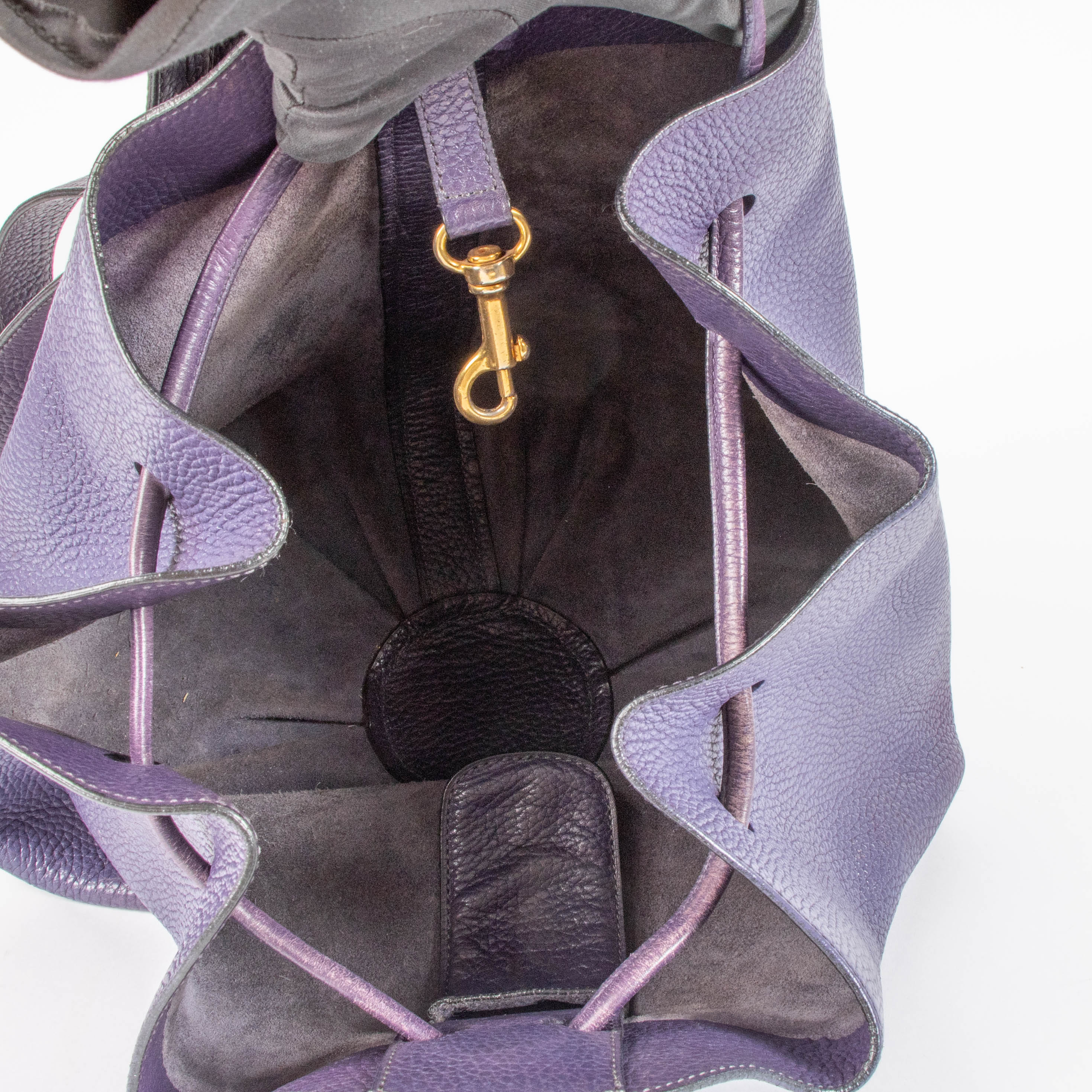 Delvaux Purple Leather Rose des Vents Bag