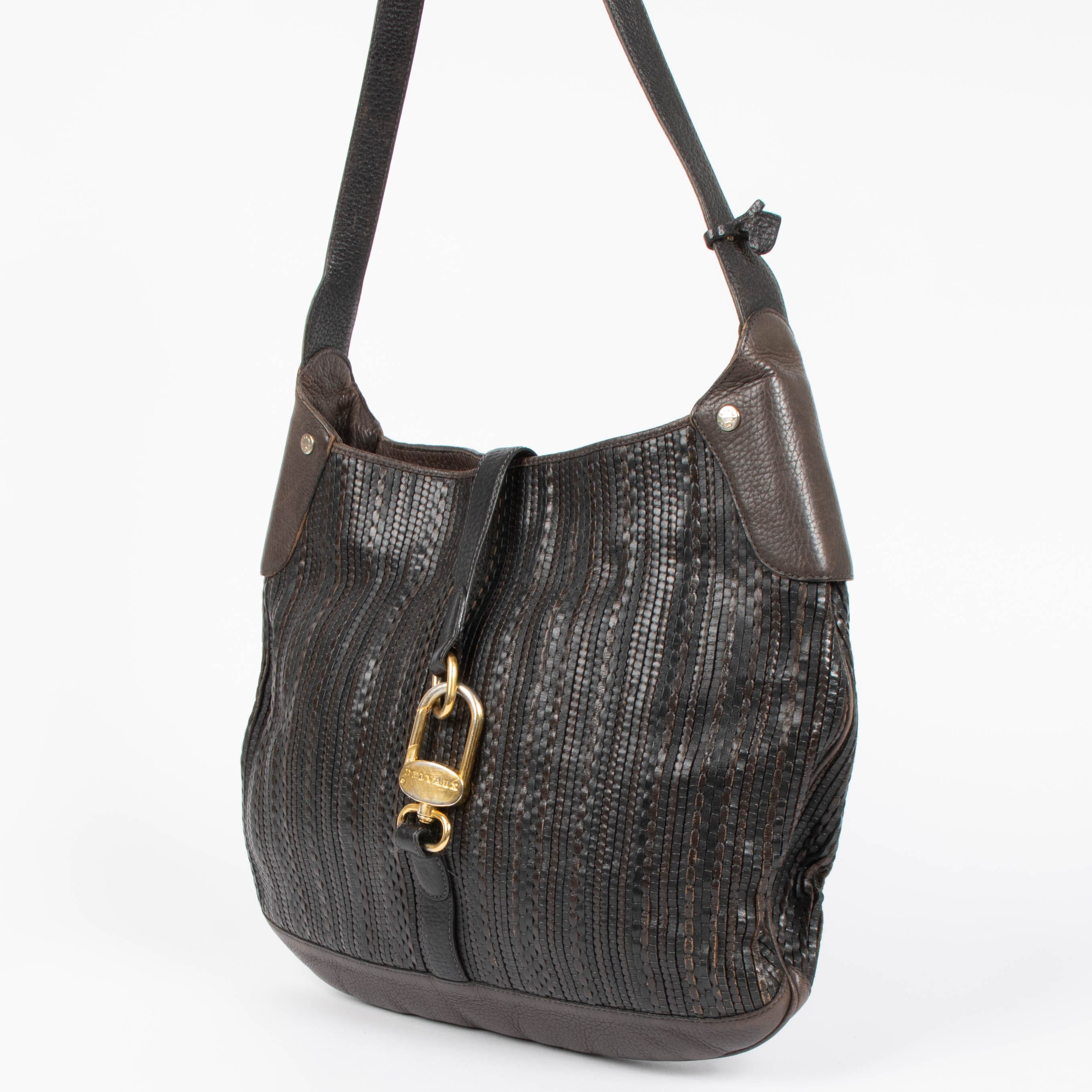 Delvaux Brown Toile De Cuir Treille Bag