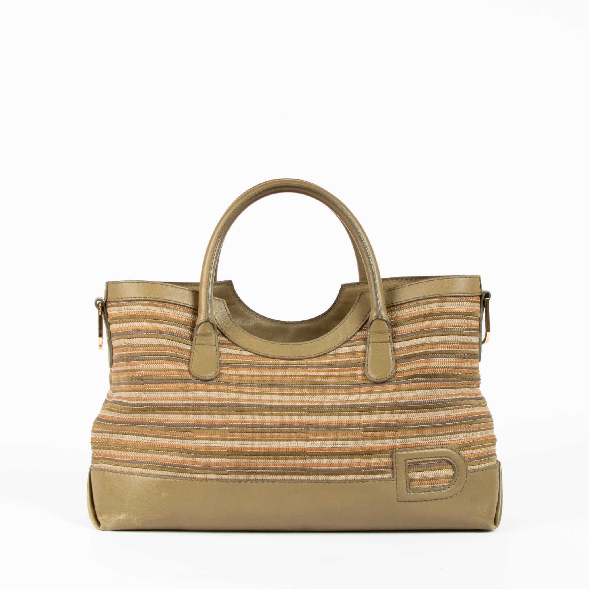 Delvaux Brown Multicolor Toile de Cuir Palais Bag