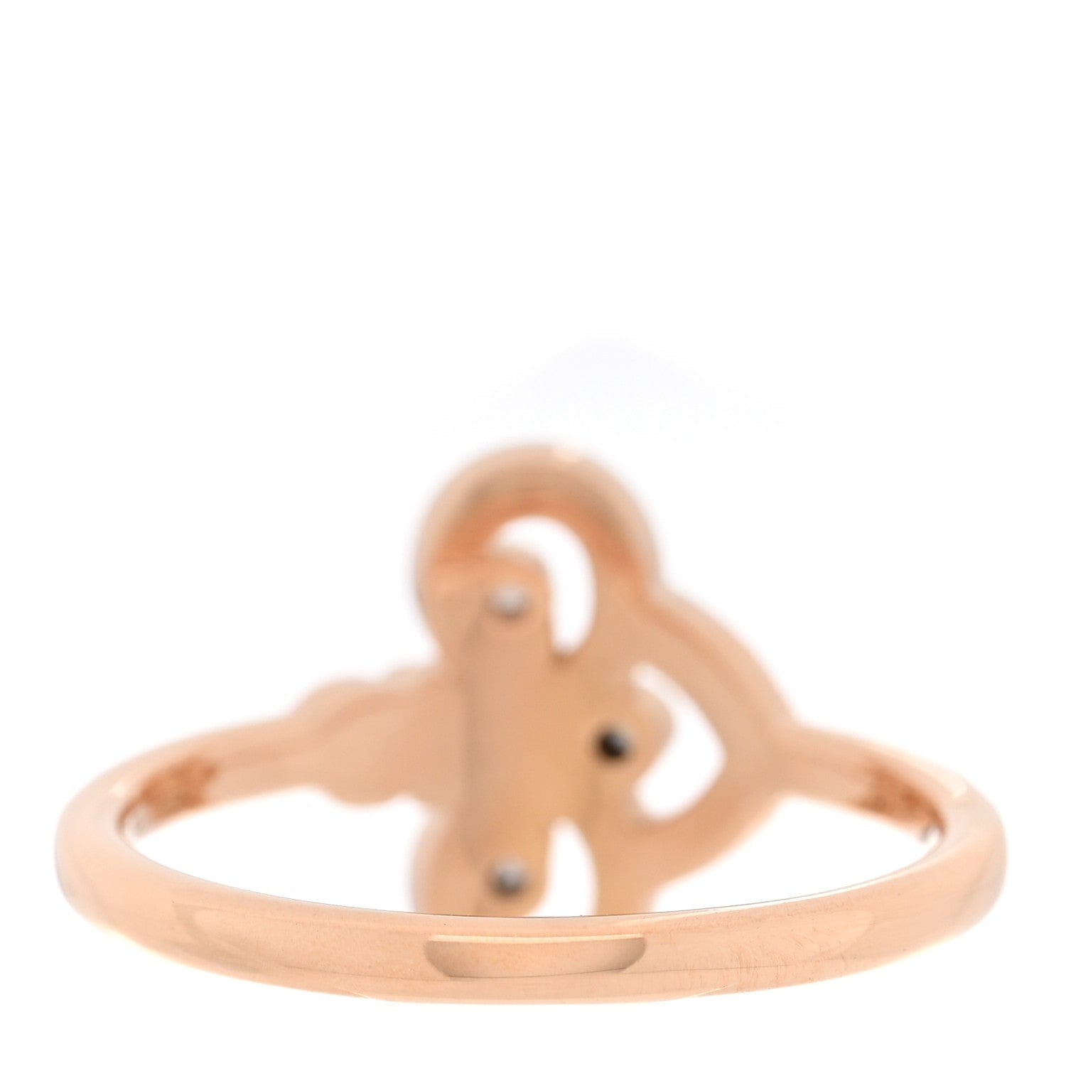 Tiffany 18K Rose Gold Diamond Fleur de Lis Ring 57 8