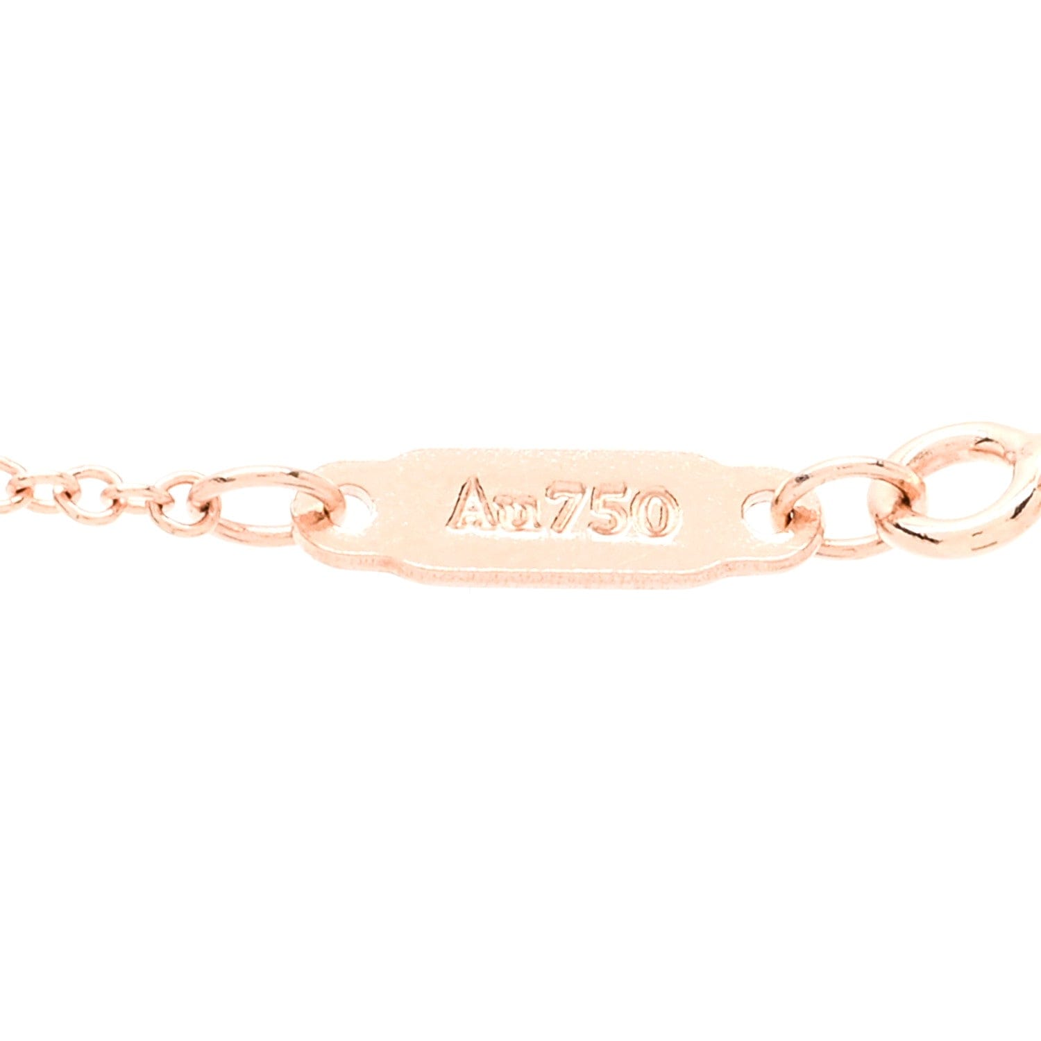 Tiffany 18K Rose Gold Diamond .03ctw Small T Smile Pendant Necklace