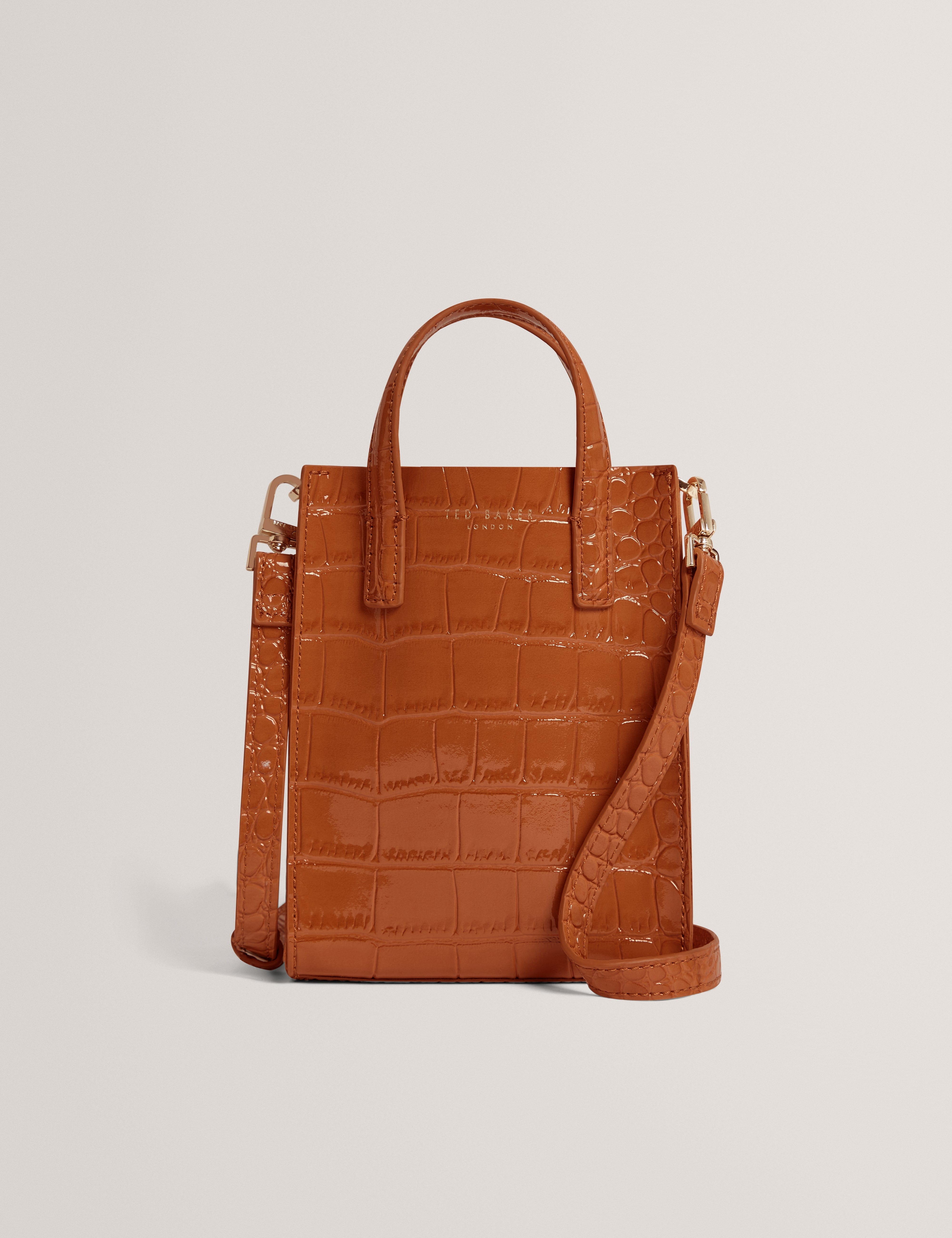 Ted Baker MOV Wenissa Croc Effect Small Icon Bag Tan