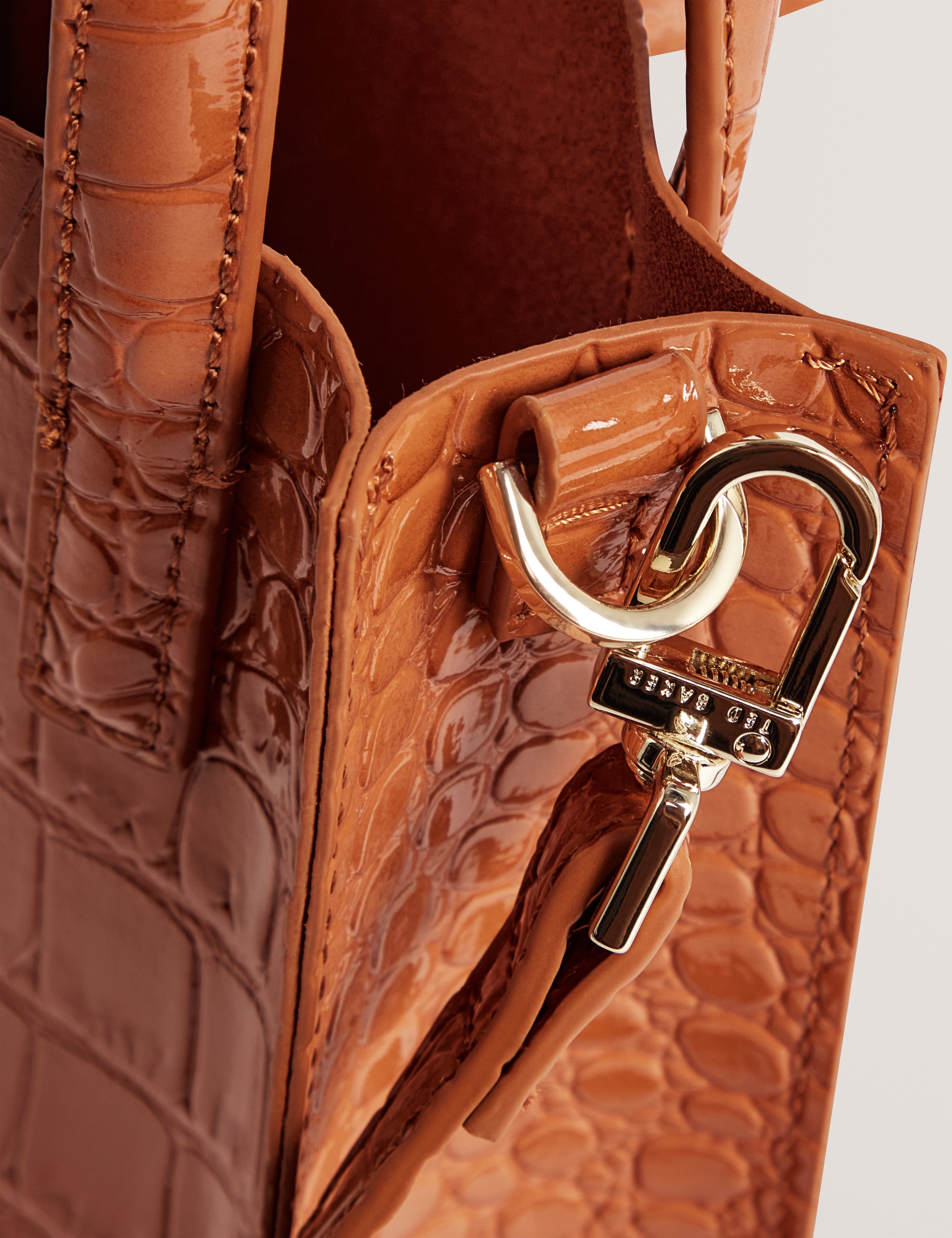 Ted Baker MOV Wenissa Croc Effect Small Icon Bag Tan