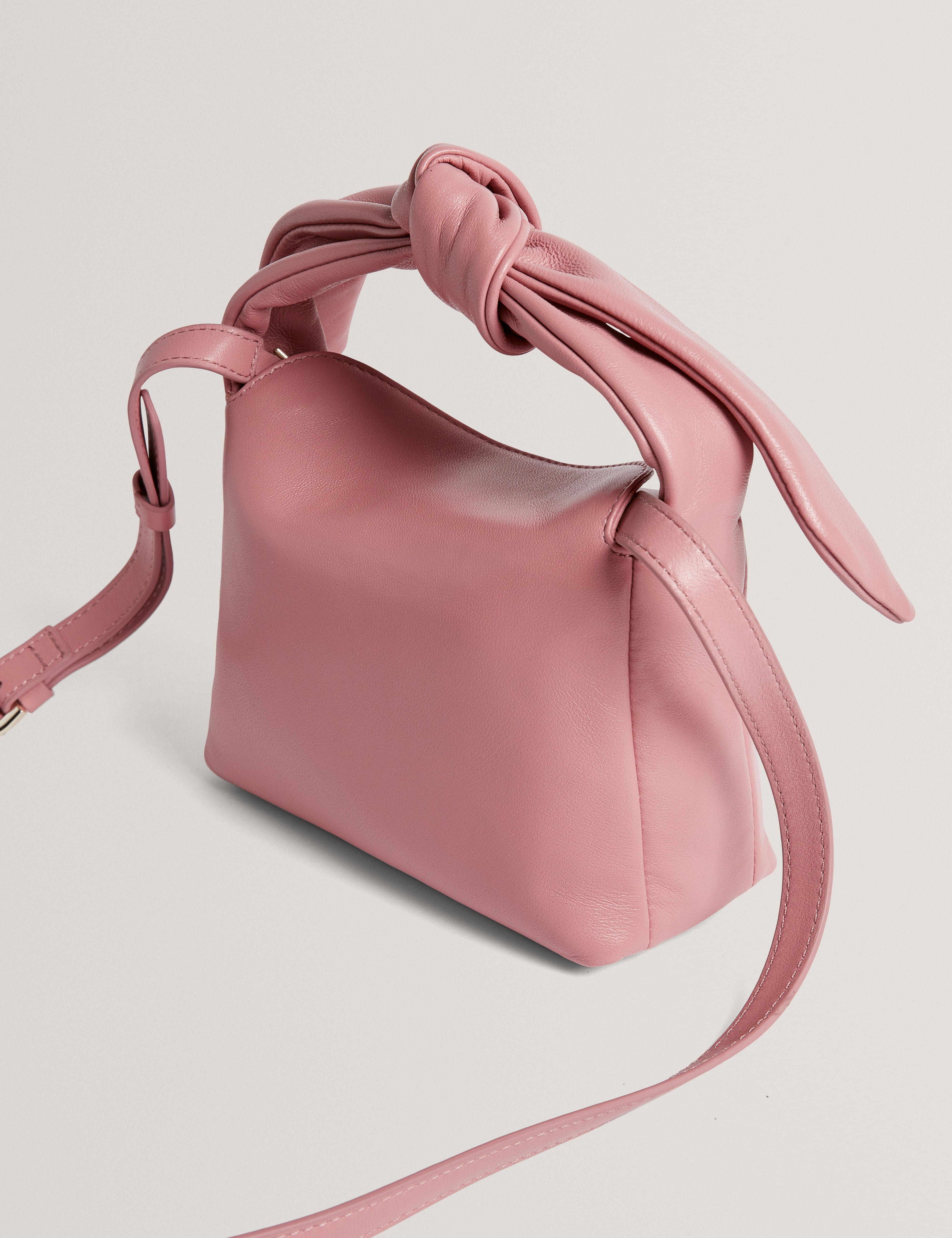 SOFT Niyal Soft Knot Bow Leather Xbody Bag Pl - Pink